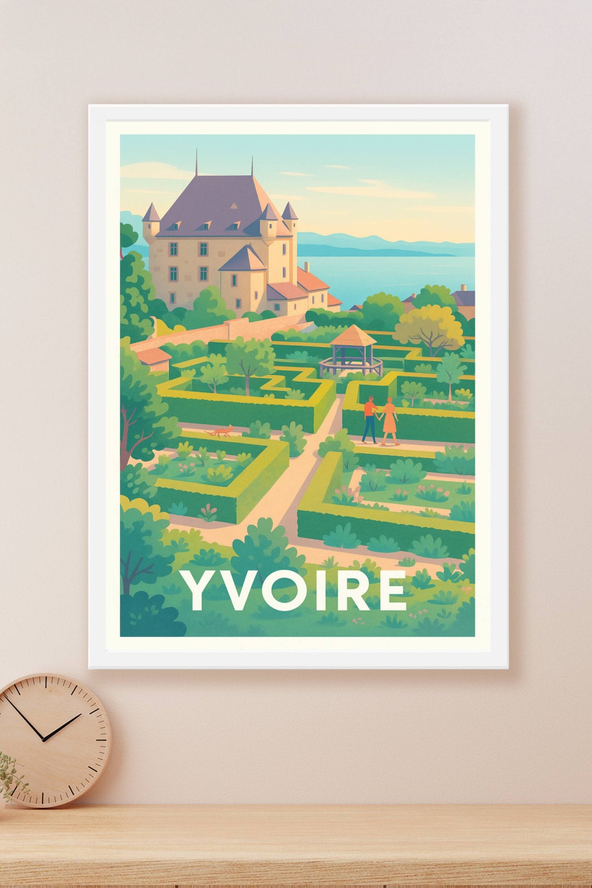 Affiche Yvoire — Promenade romantique dans le jardin médiéval · poster d'art de Yvoire