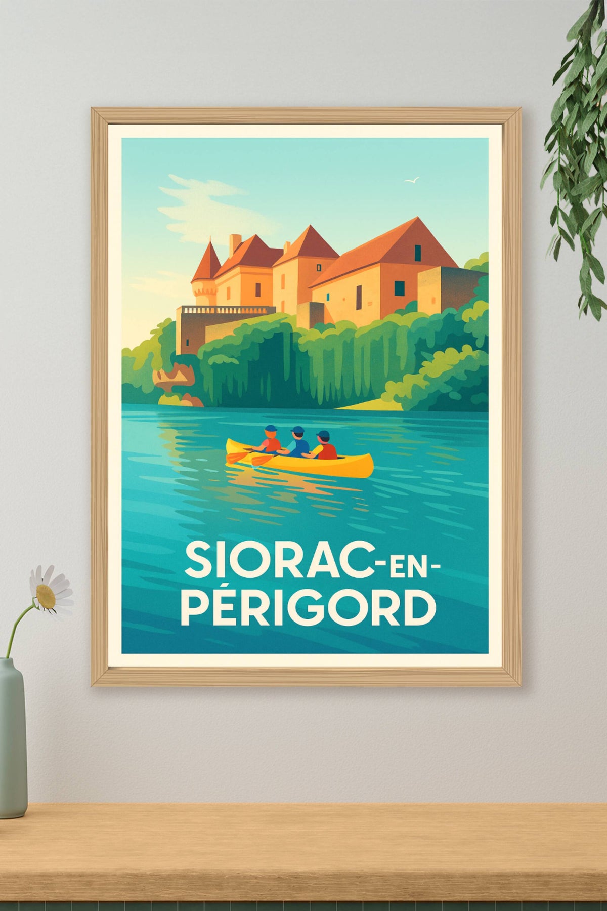 Affiche Siorac-en-Périgord — Évasion et nature au fil de l'eau · poster d'art de Siorac-en-Périgord