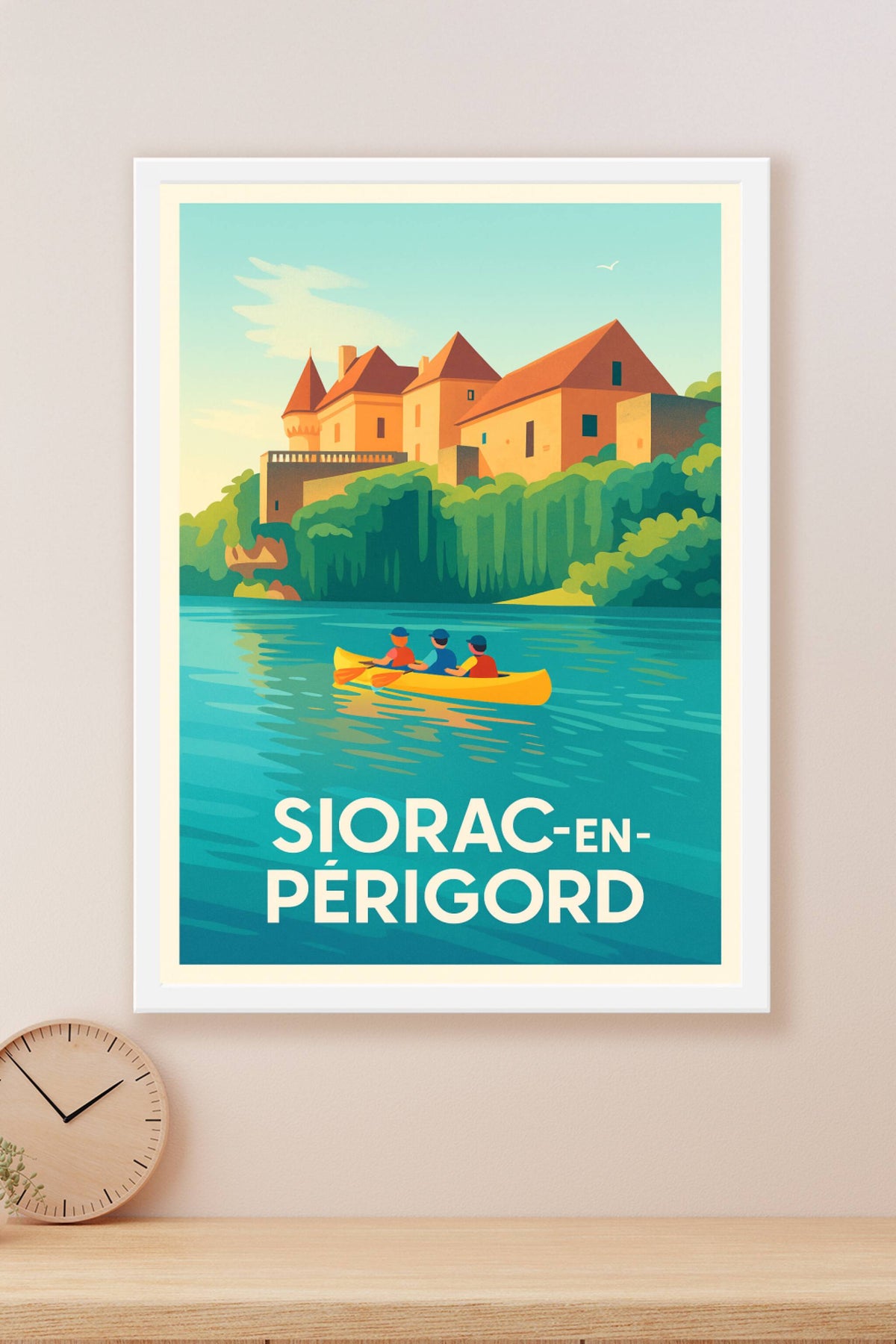 Affiche Siorac-en-Périgord — Évasion et nature au fil de l'eau · poster d'art de Siorac-en-Périgord