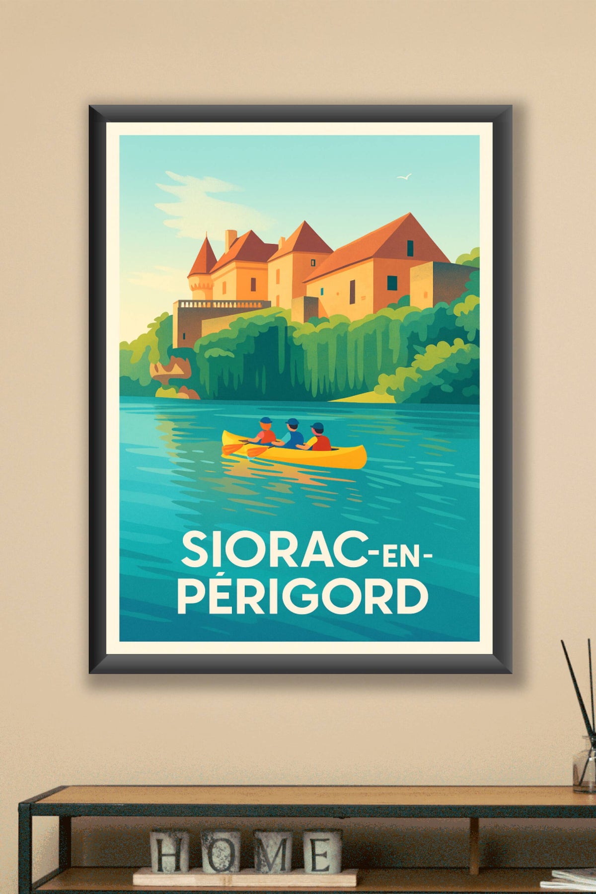 Affiche Siorac-en-Périgord — Évasion et nature au fil de l'eau · poster d'art de Siorac-en-Périgord