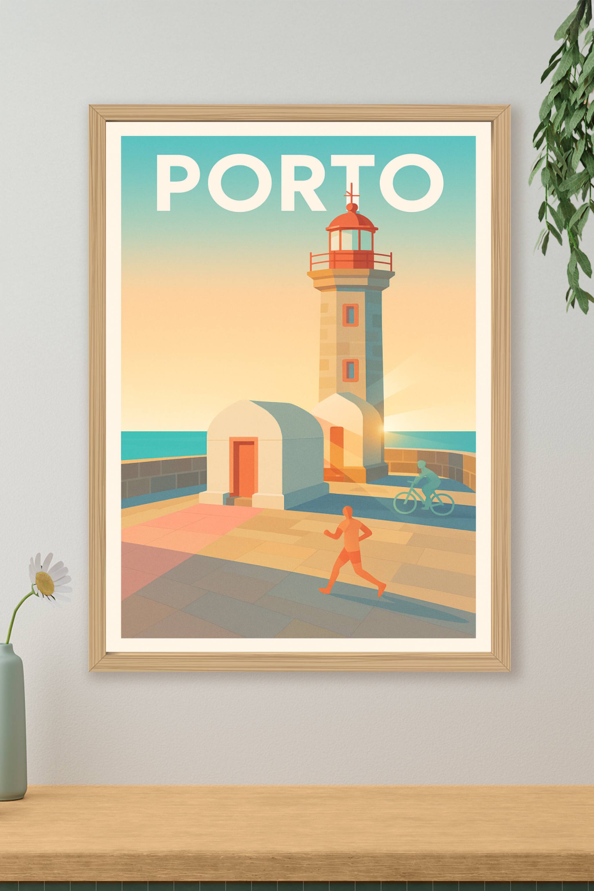 Affiche de Porto - Lumières douces au phare emblématique