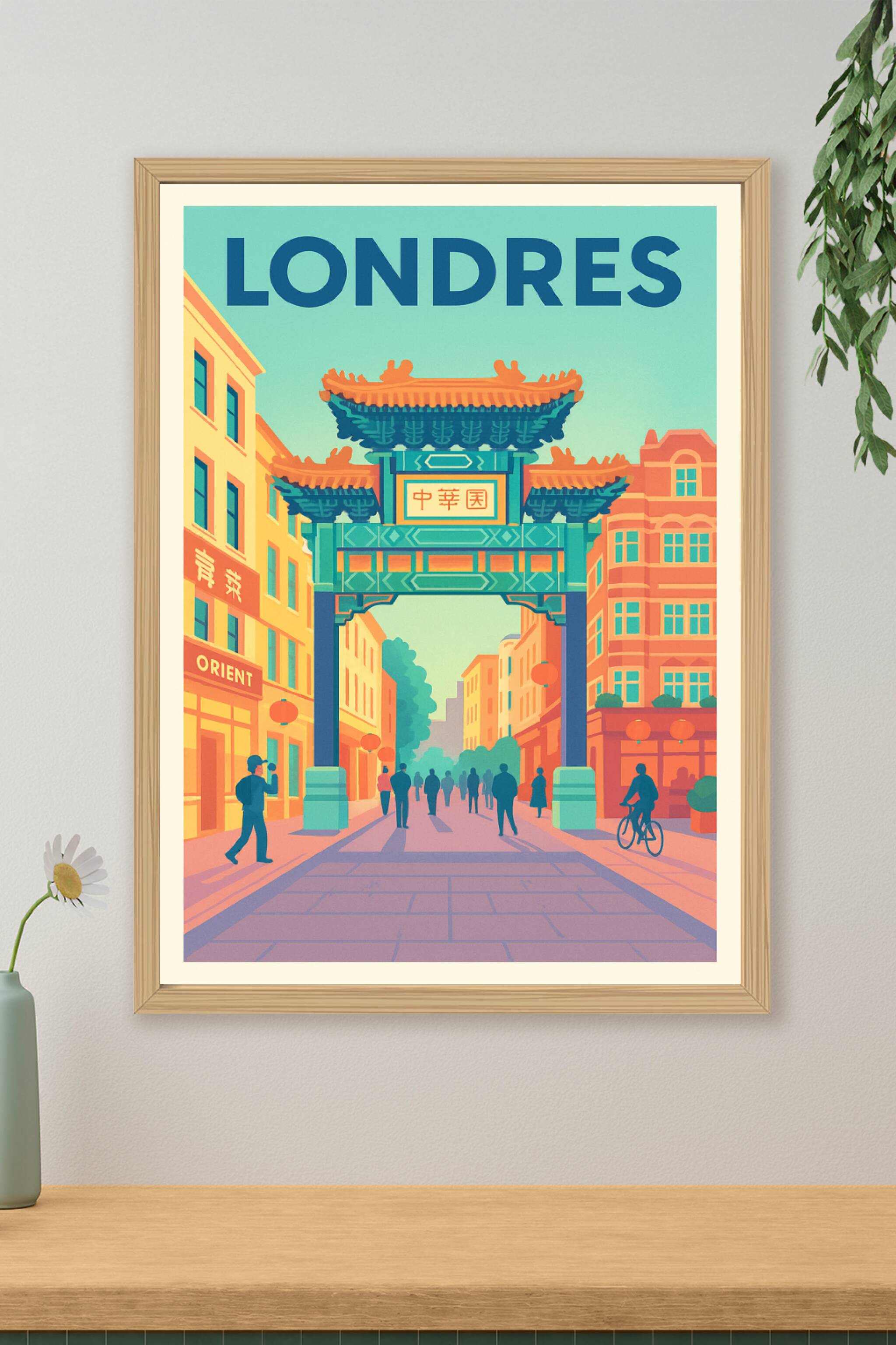 Affiche de Londres - Plongée dans l'effervescence de Chinatown