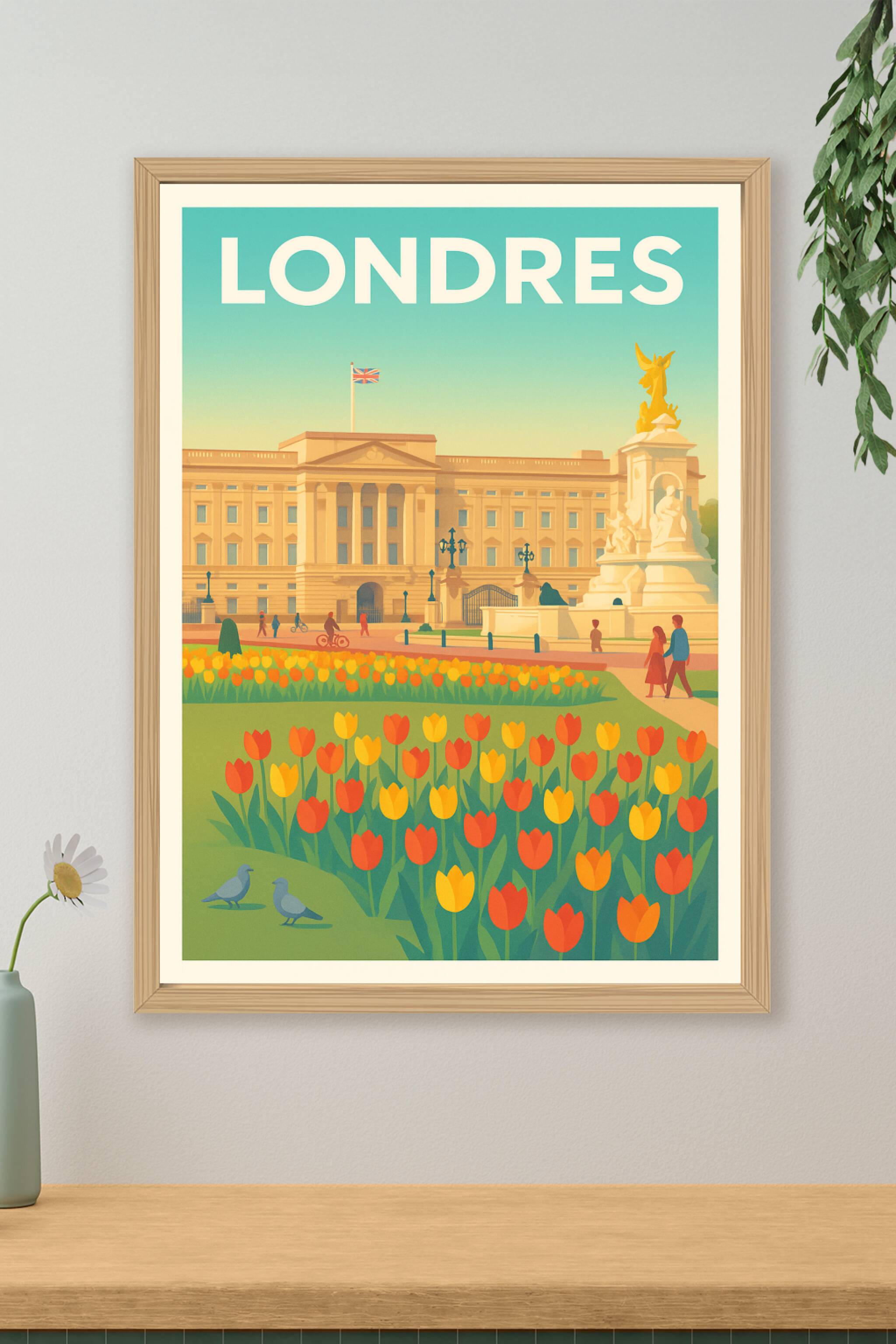 Affiche de Londres - Élégance printanière au palais de Buckingham