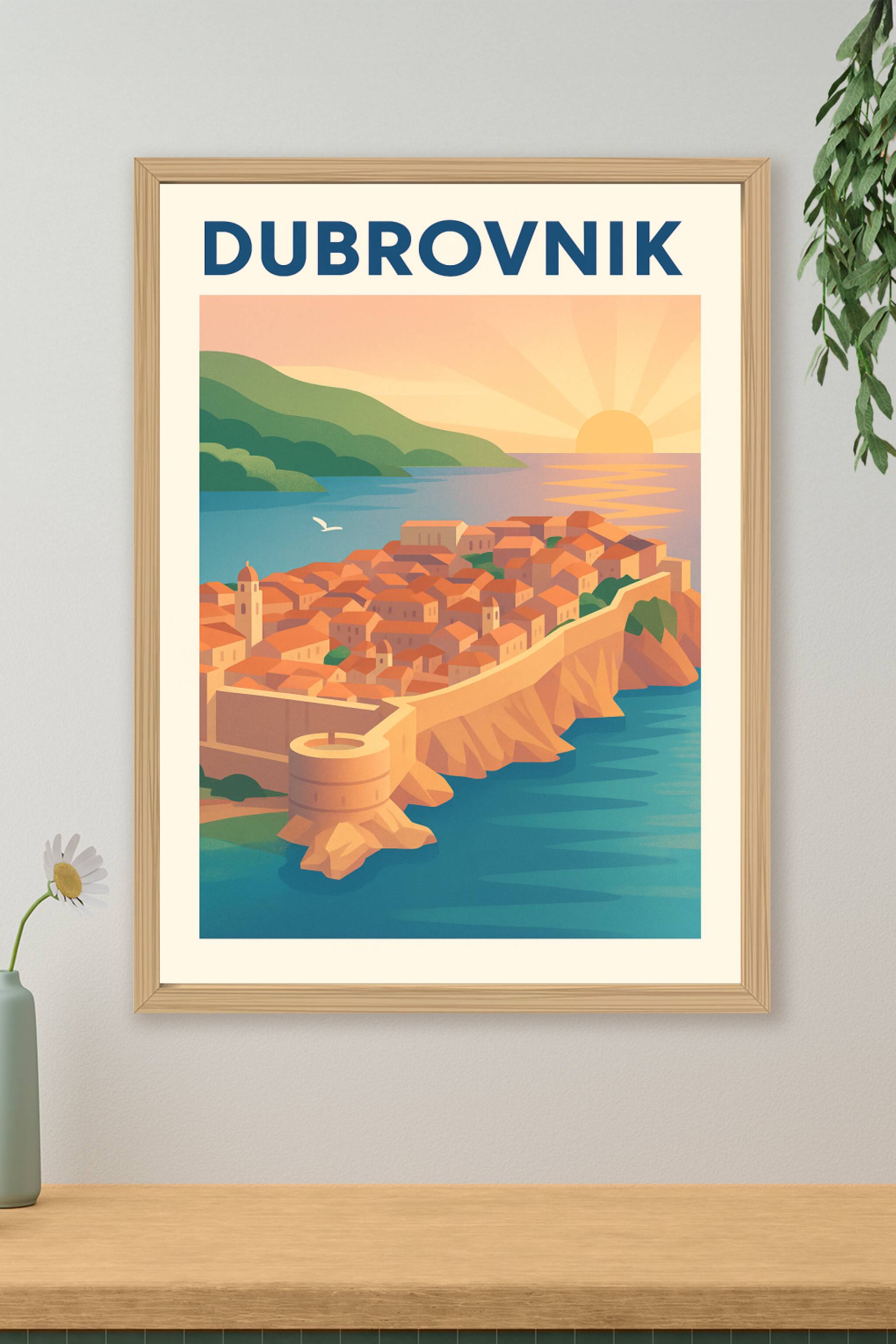 Affiche de Dubrovnik - Le charme intemporel des remparts ensoleillés