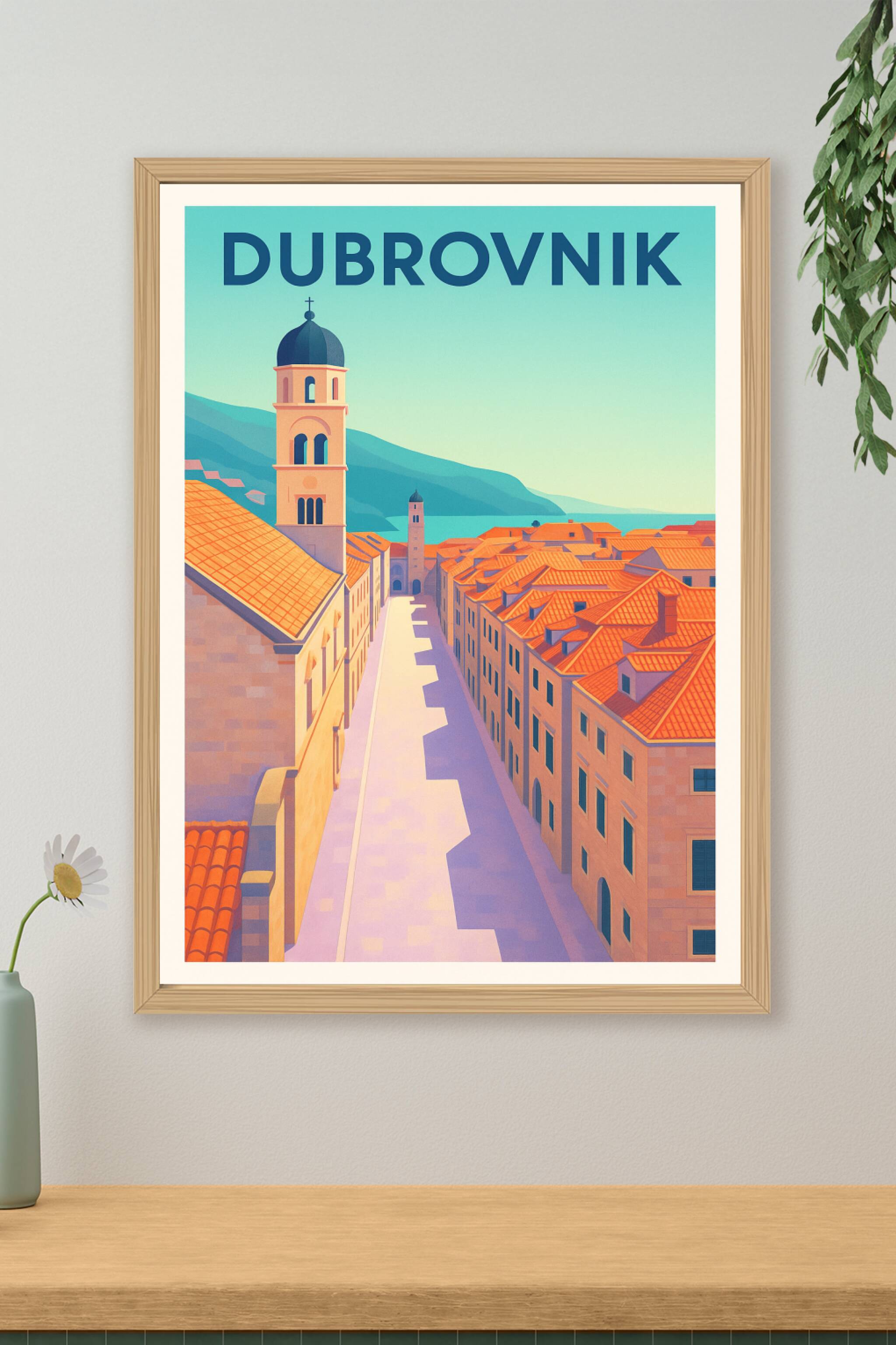 Affiche de Dubrovnik - Le charme intemporel des toits rouges