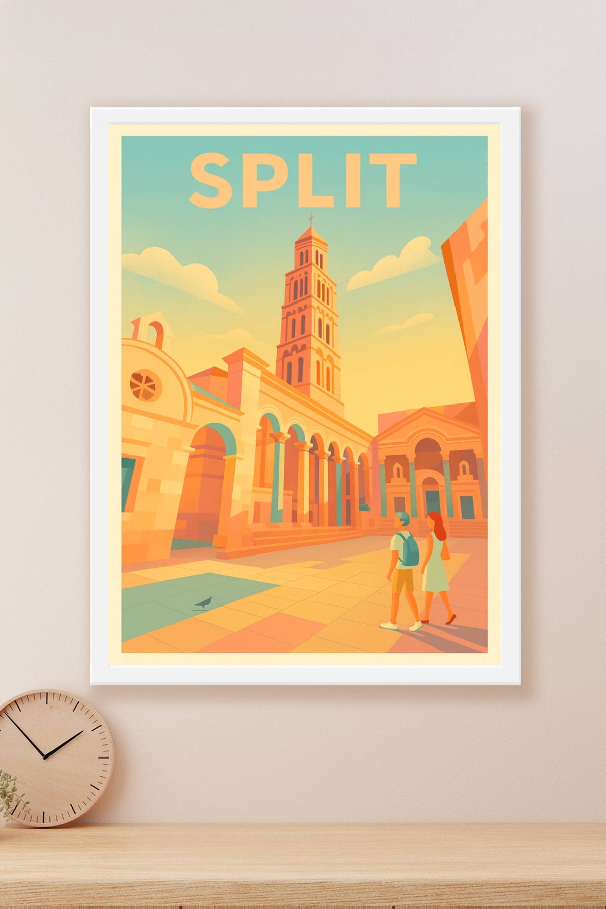 Affiche Split — Lumières dorées sur le palais de Dioclétien · poster d'art de Split
