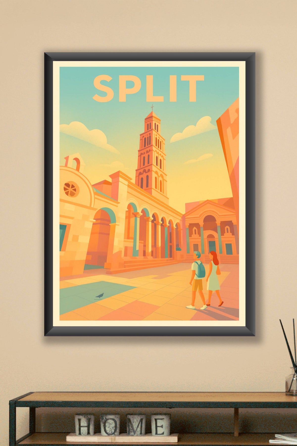 Affiche Split — Lumières dorées sur le palais de Dioclétien · poster d'art de Split