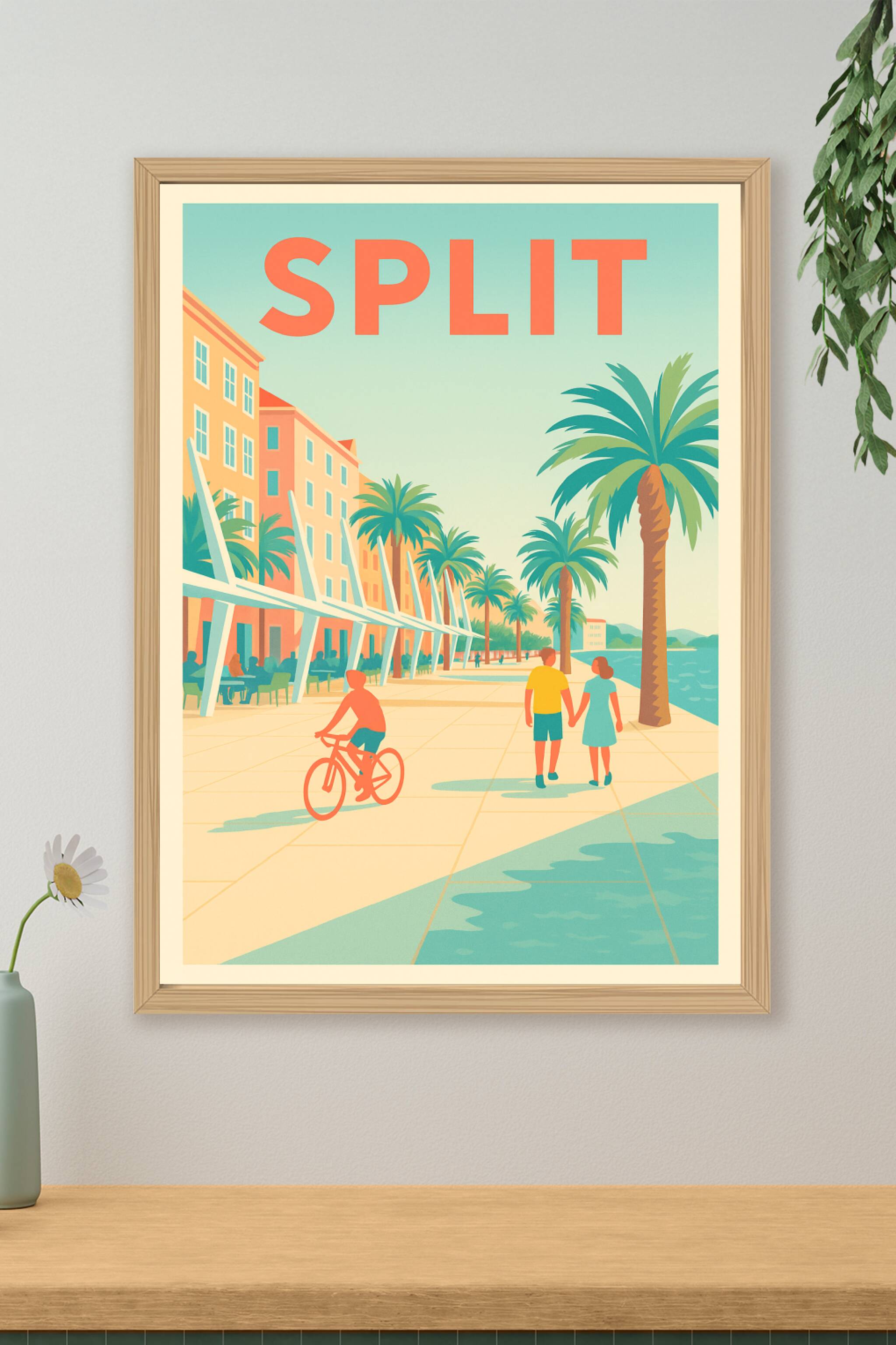 Affiche de Split - Promenade ensoleillée au bord de la mer