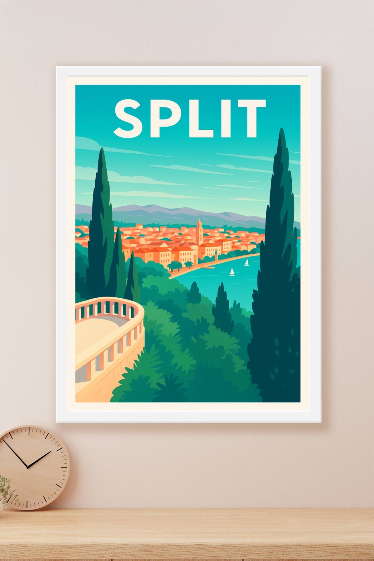 Affiche Split — Escapade en bord de mer dalmate · poster d'art de Split