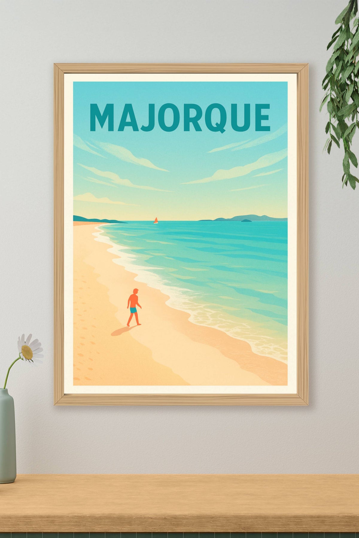 Affiche Majorque — Évasion au bord de la mer · poster d'art de Majorque