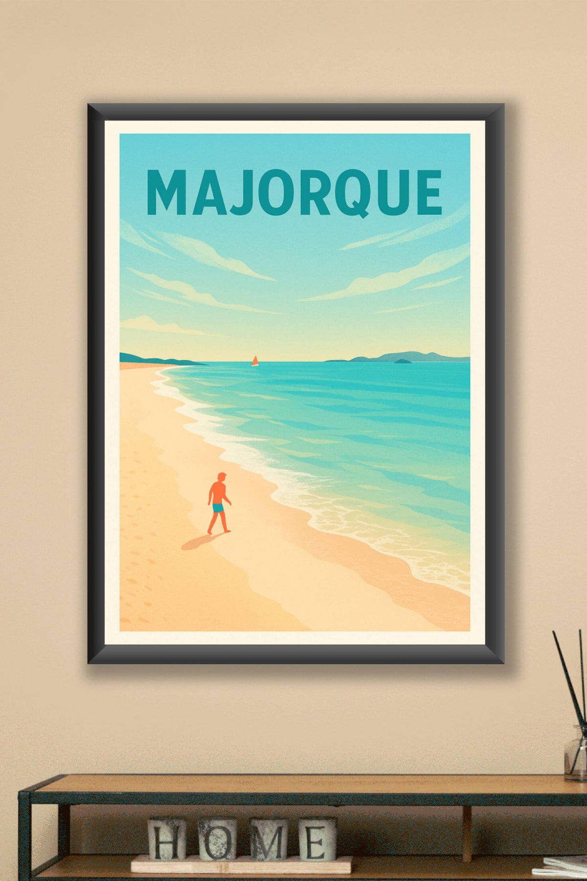 Affiche Majorque — Évasion au bord de la mer · poster d'art de Majorque