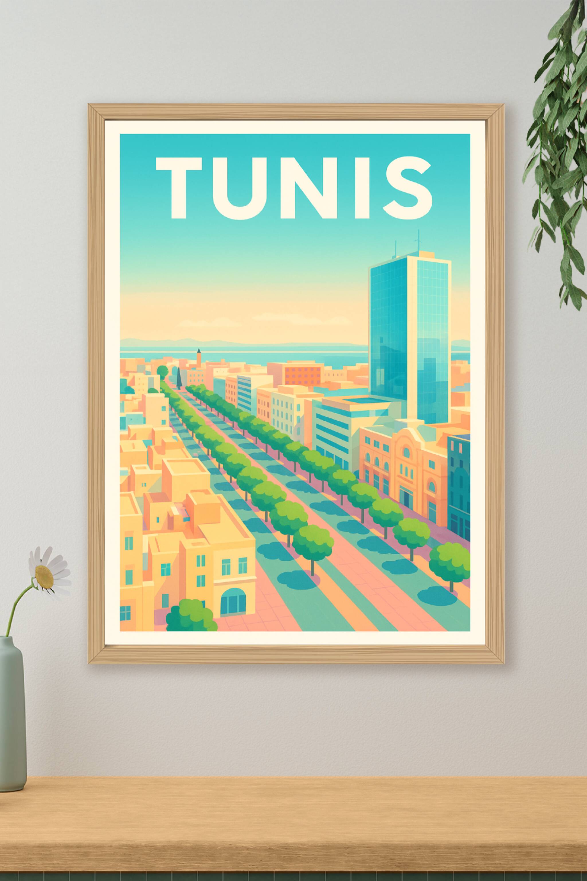 Affiche de Tunis - Superbe perspective ensoleillée