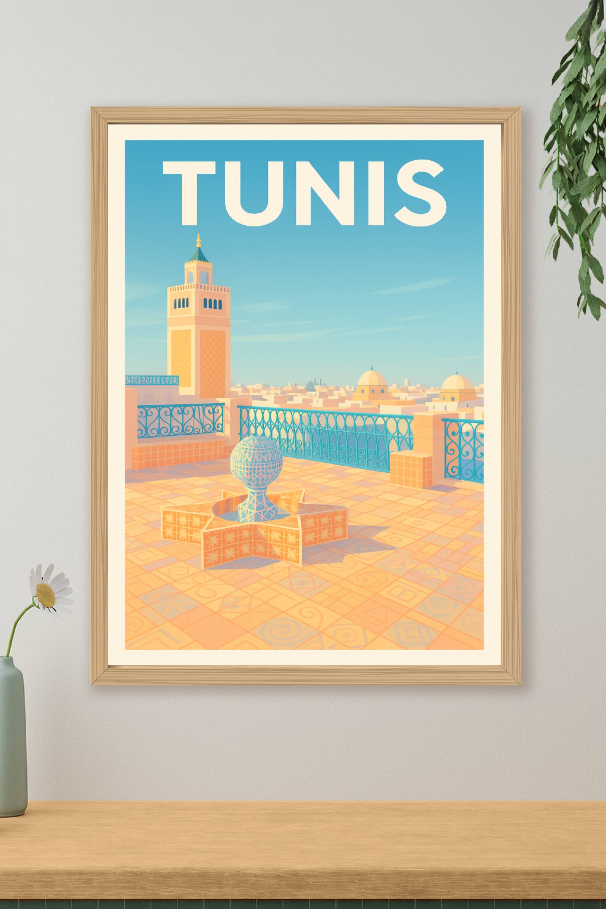 Affiche de Tunis - Escapade lumineuse sur les toits de la médina