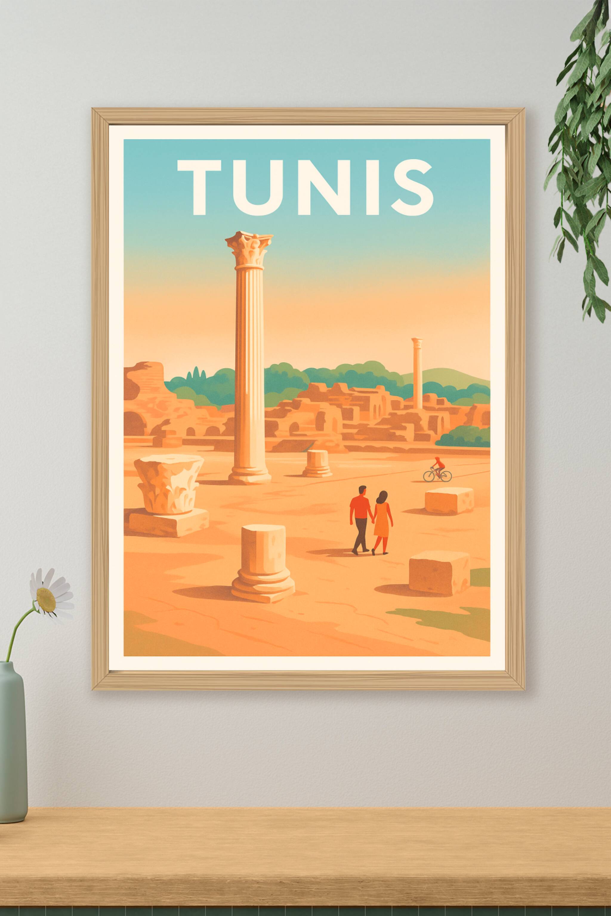 Affiche de Tunis - Voyage au cœur des ruines antiques