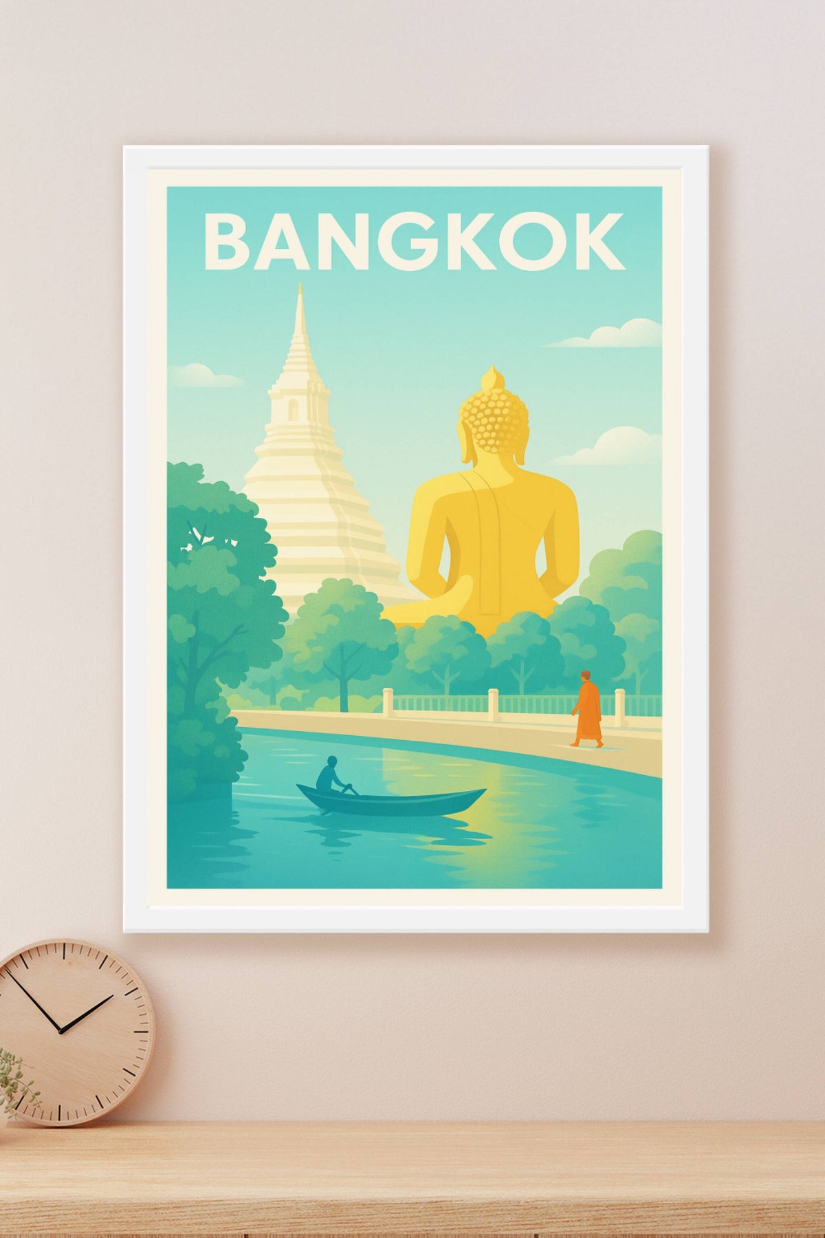 Affiche Bangkok — Sérénité et tradition au fil de l'eau · poster d'art de Bangkok