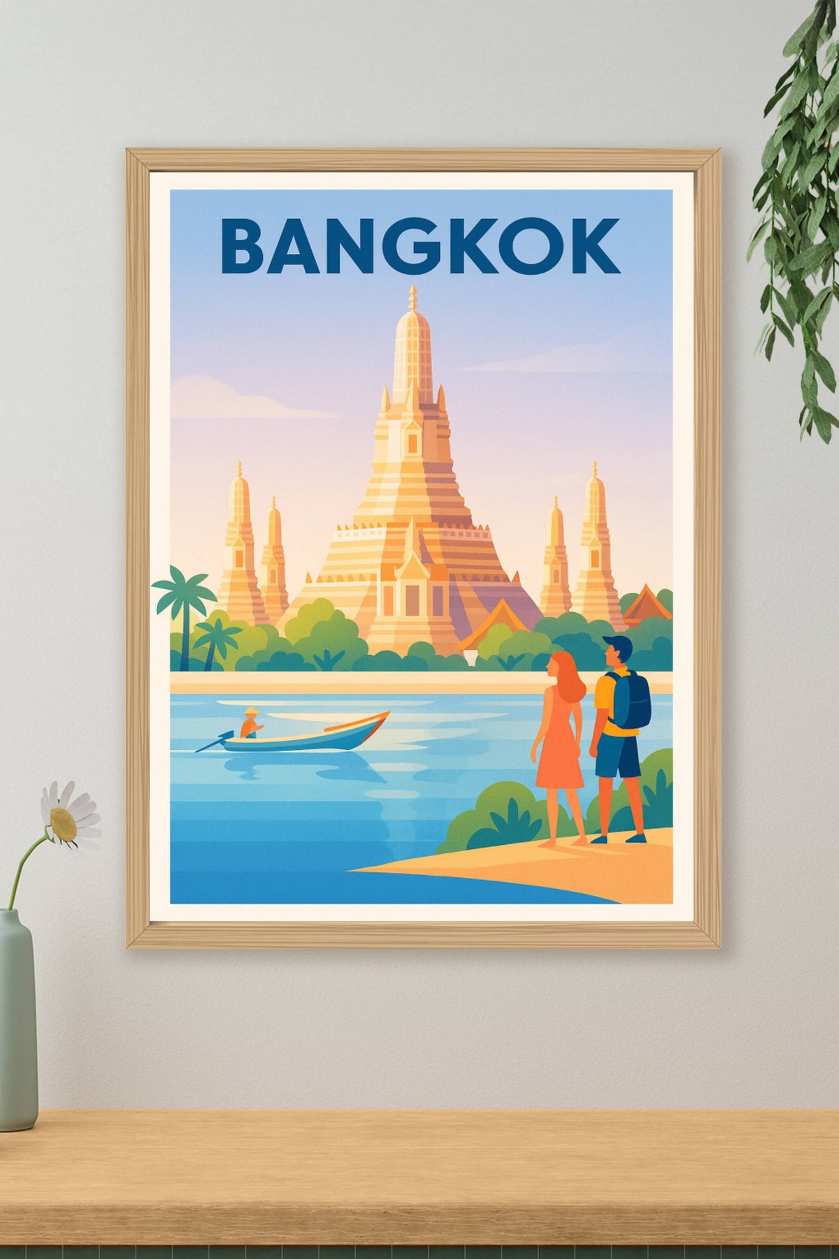 Affiche Bangkok — Voyage au cœur des temples majestueux · poster d'art de Bangkok