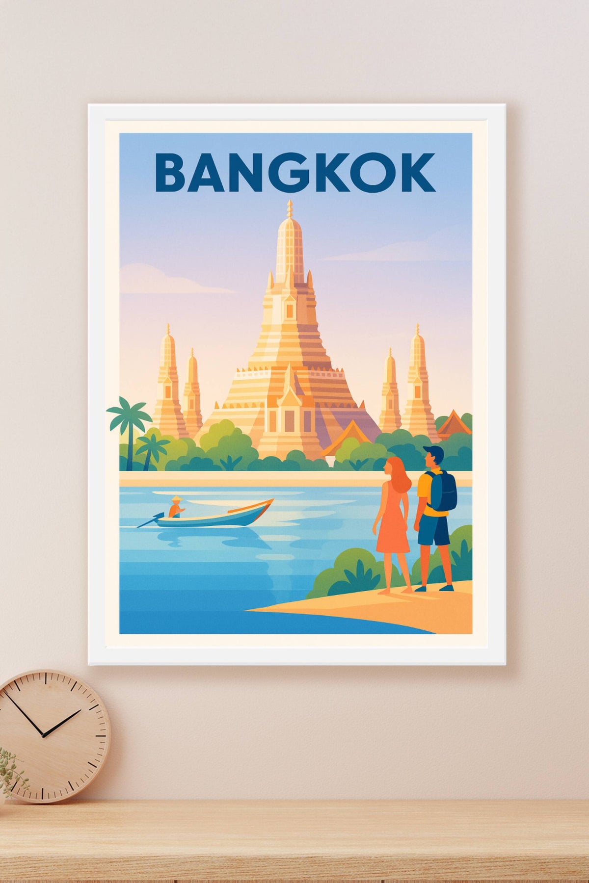Affiche Bangkok — Voyage au cœur des temples majestueux · poster d'art de Bangkok