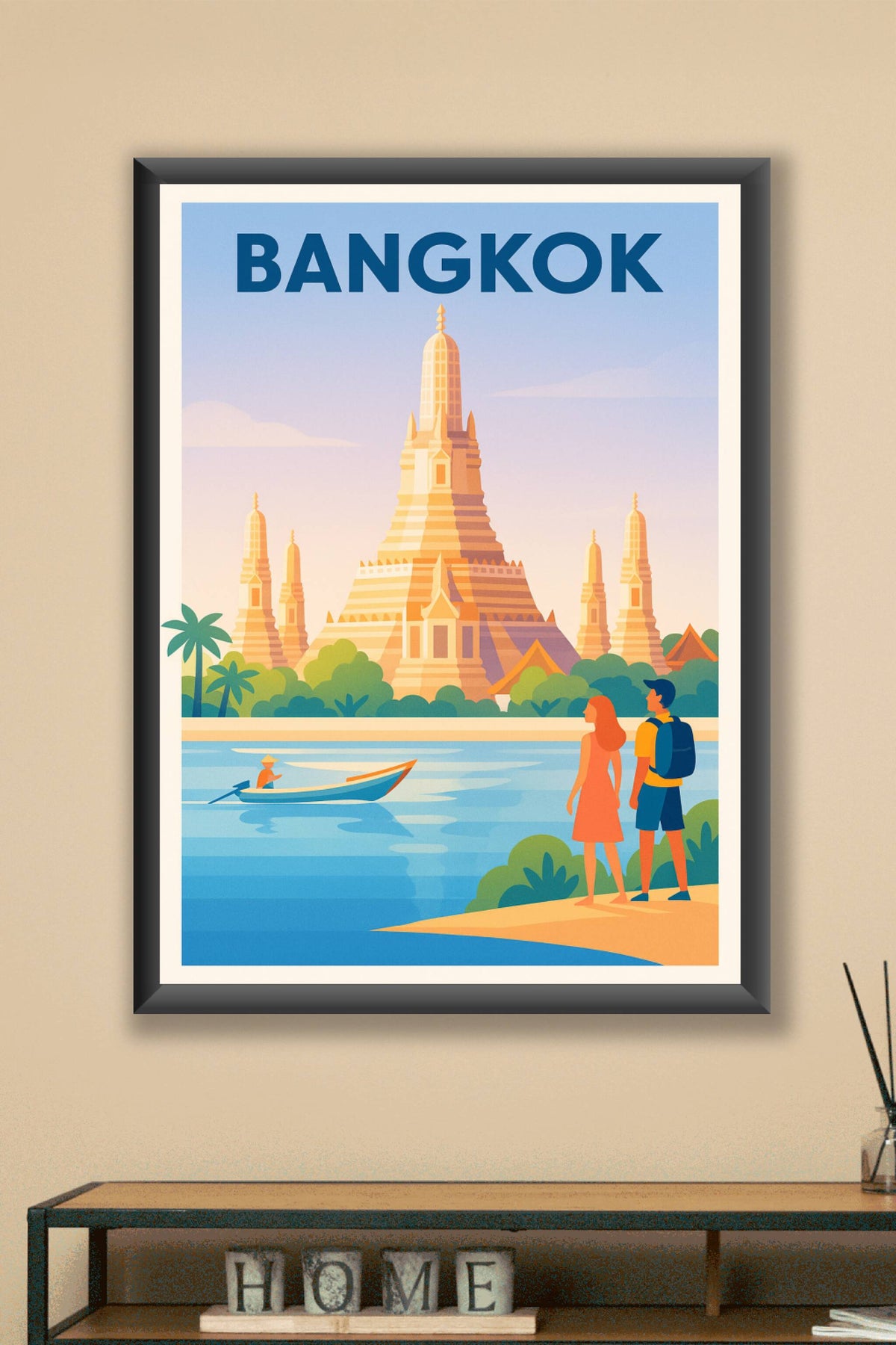 Affiche Bangkok — Voyage au cœur des temples majestueux · poster d'art de Bangkok
