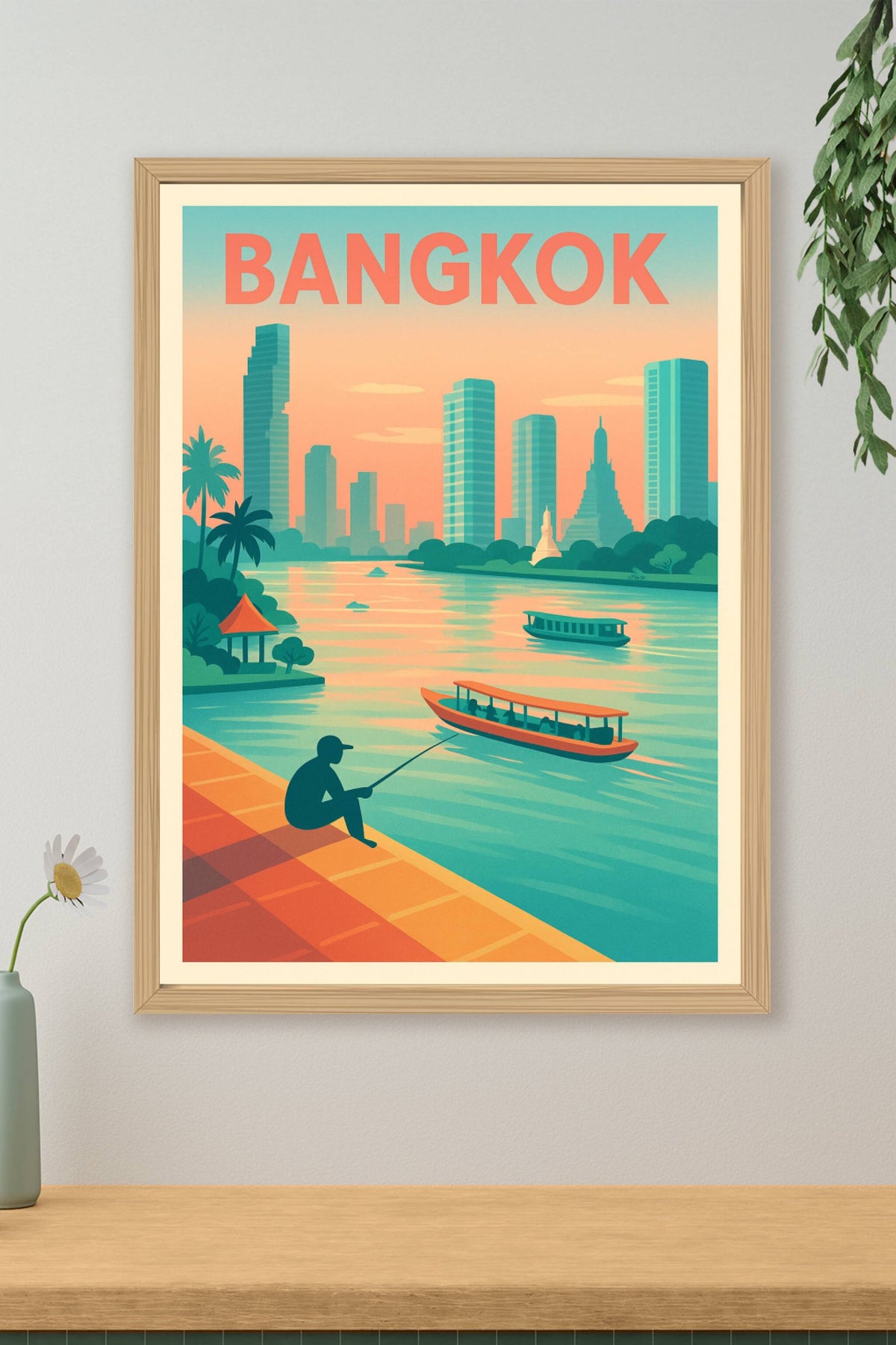 Affiche Bangkok — Tranquillité au cœur de la métropole · poster d'art de Bangkok
