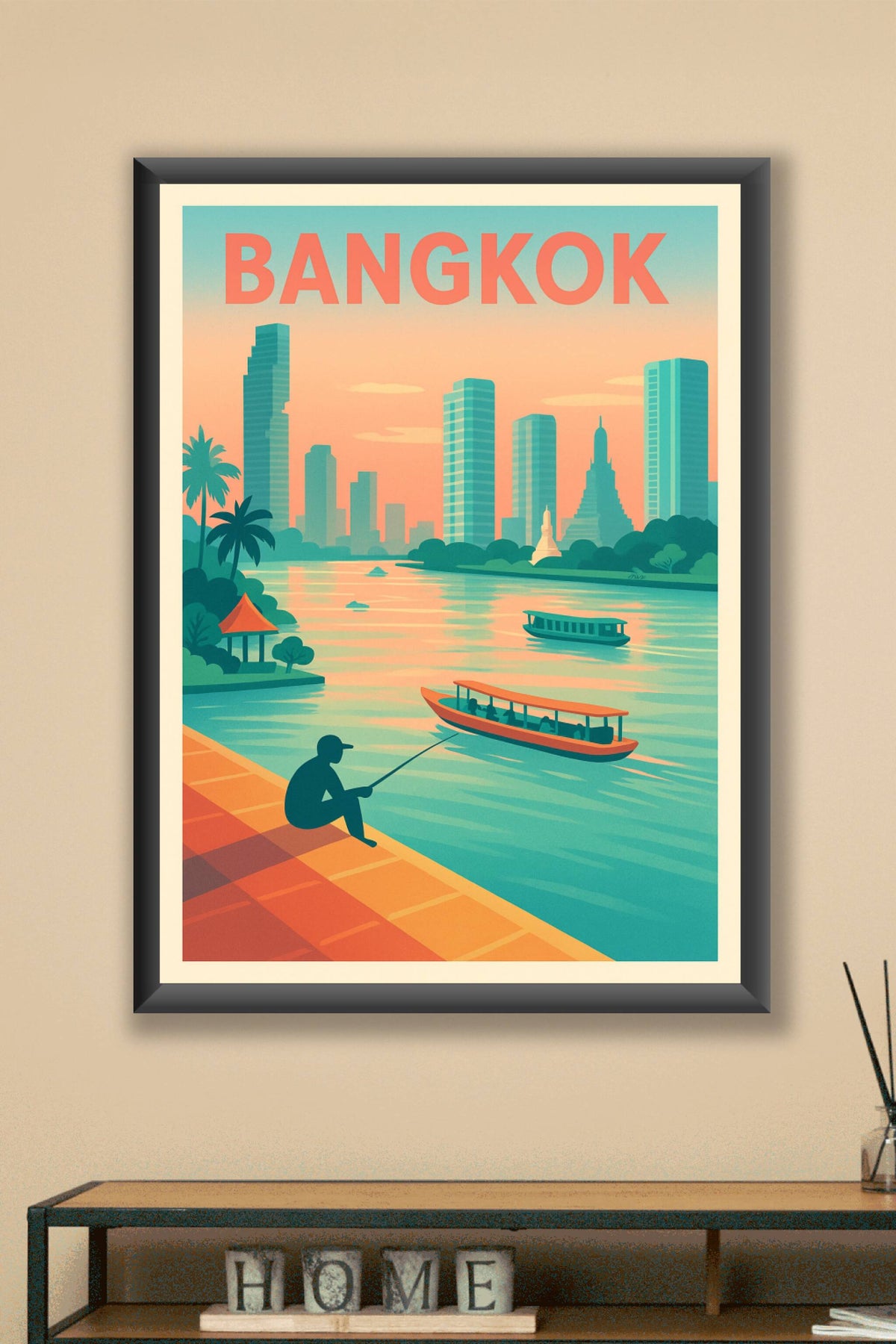 Affiche Bangkok — Tranquillité au cœur de la métropole · poster d'art de Bangkok