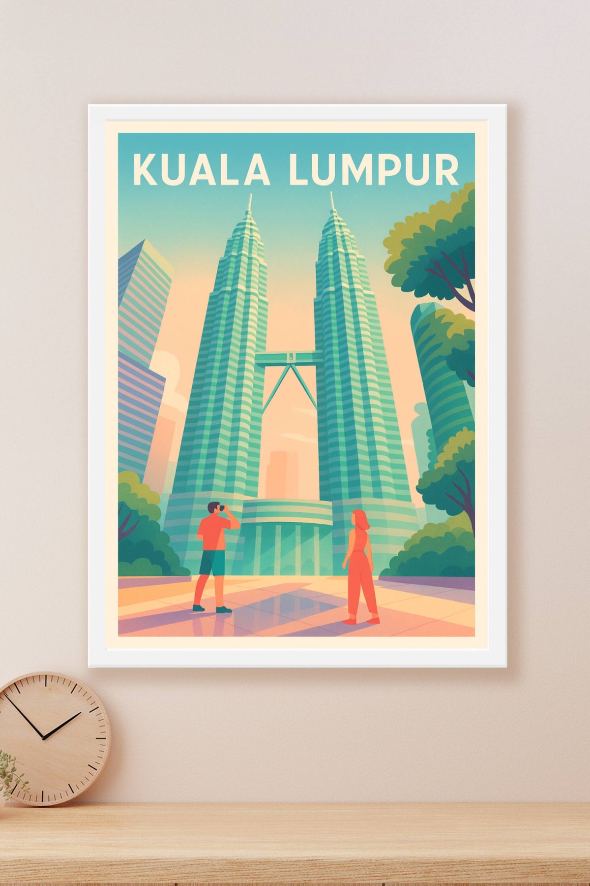 Affiche Kuala Lumpur — Le charme moderne des Tours Petronas · poster d'art de Kuala Lumpur