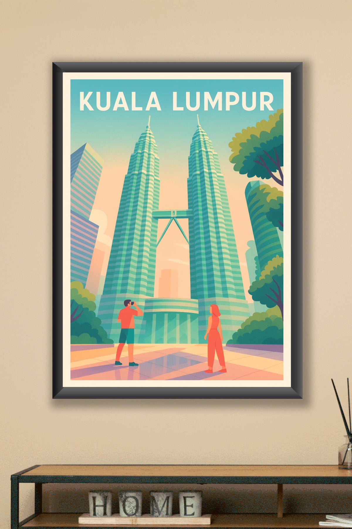 Affiche Kuala Lumpur — Le charme moderne des Tours Petronas · poster d'art de Kuala Lumpur