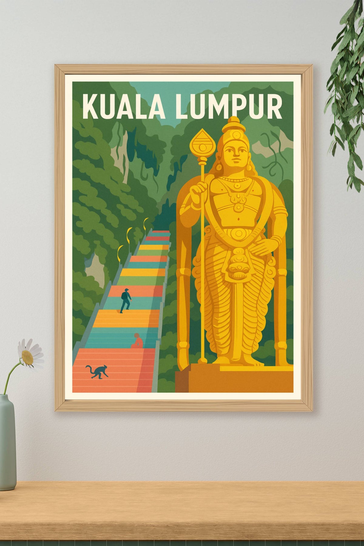 Affiche Kuala Lumpur — Voyage au cœur des Batu Caves · poster d'art de Kuala Lumpur