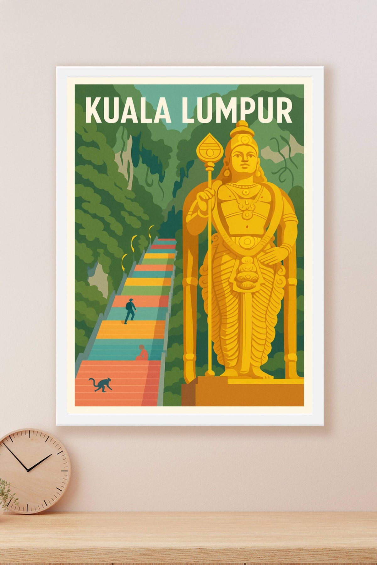 Affiche Kuala Lumpur — Voyage au cœur des Batu Caves · poster d'art de Kuala Lumpur
