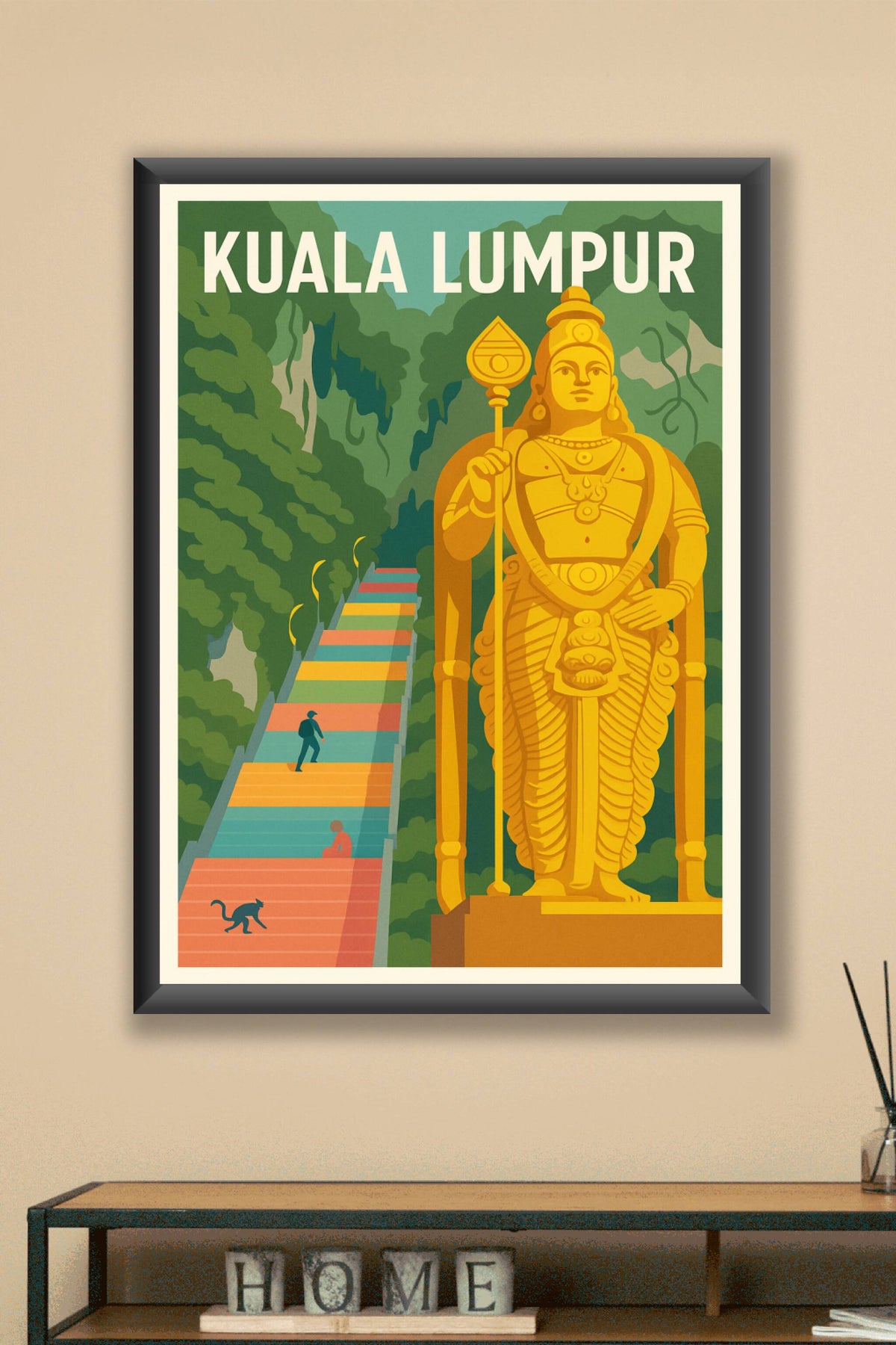 Affiche Kuala Lumpur — Voyage au cœur des Batu Caves · poster d'art de Kuala Lumpur