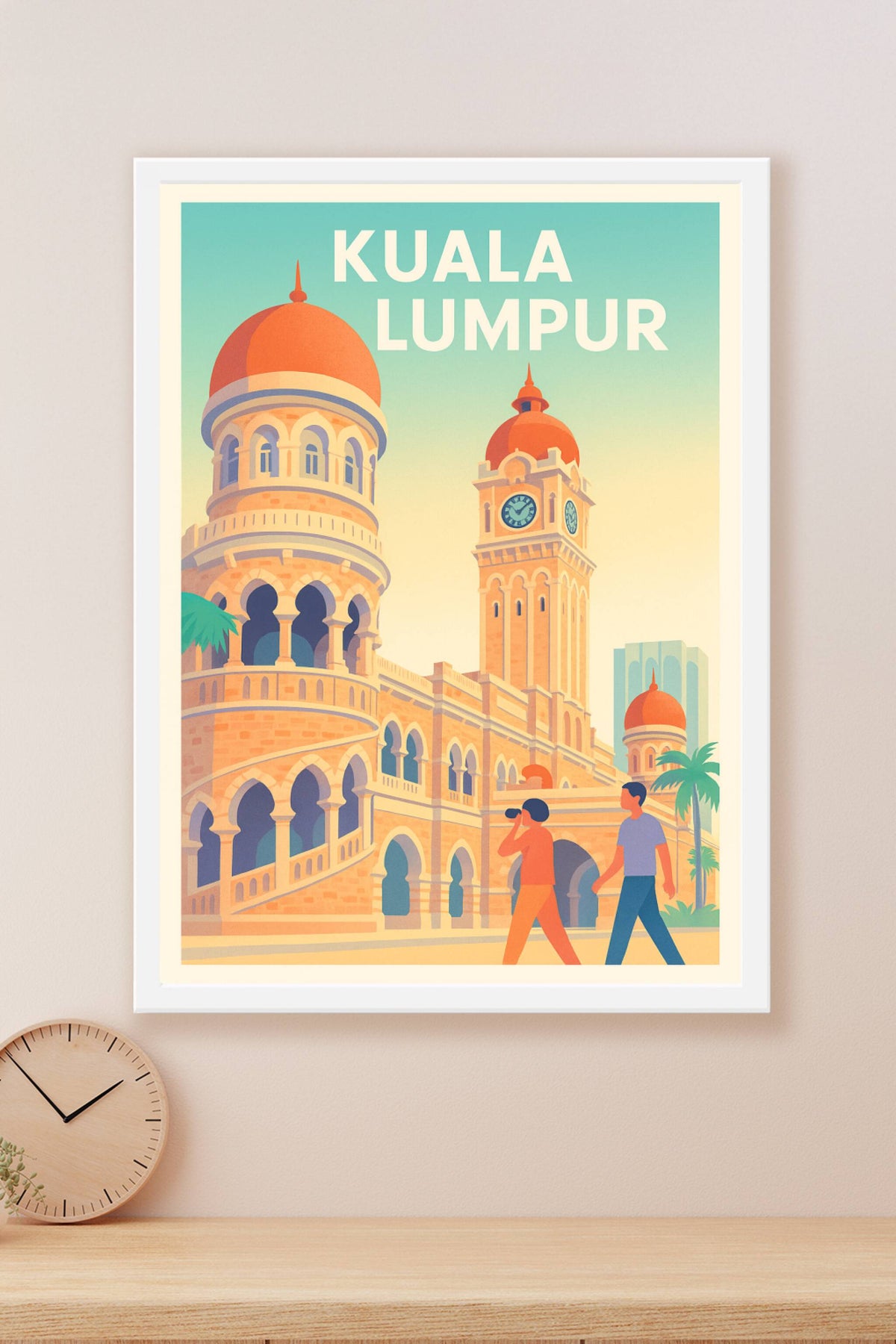 Affiche Kuala Lumpur — Un voyage au cœur de l'architecture coloniale · poster d'art de Kuala Lumpur