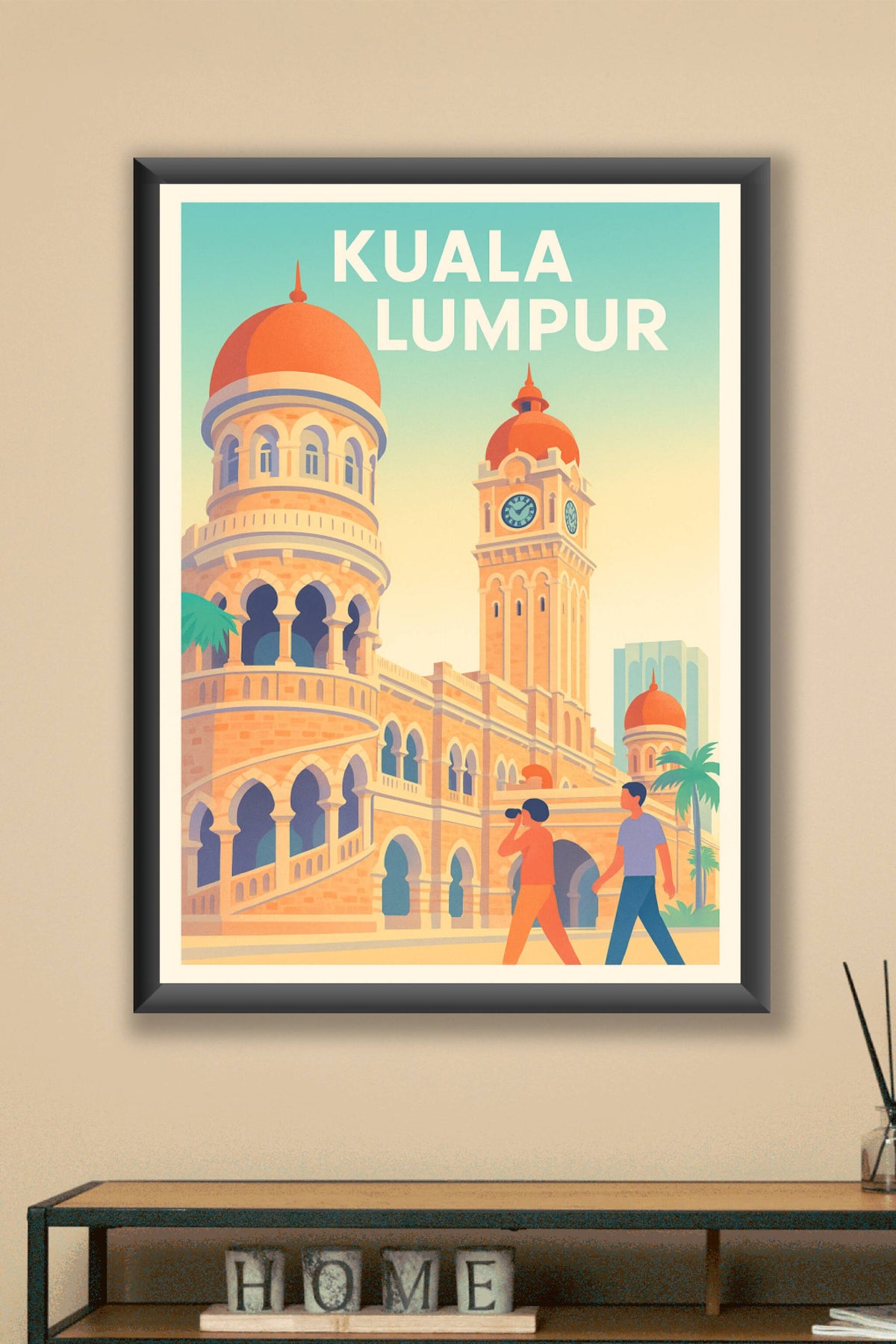 Affiche Kuala Lumpur — Un voyage au cœur de l'architecture coloniale · poster d'art de Kuala Lumpur