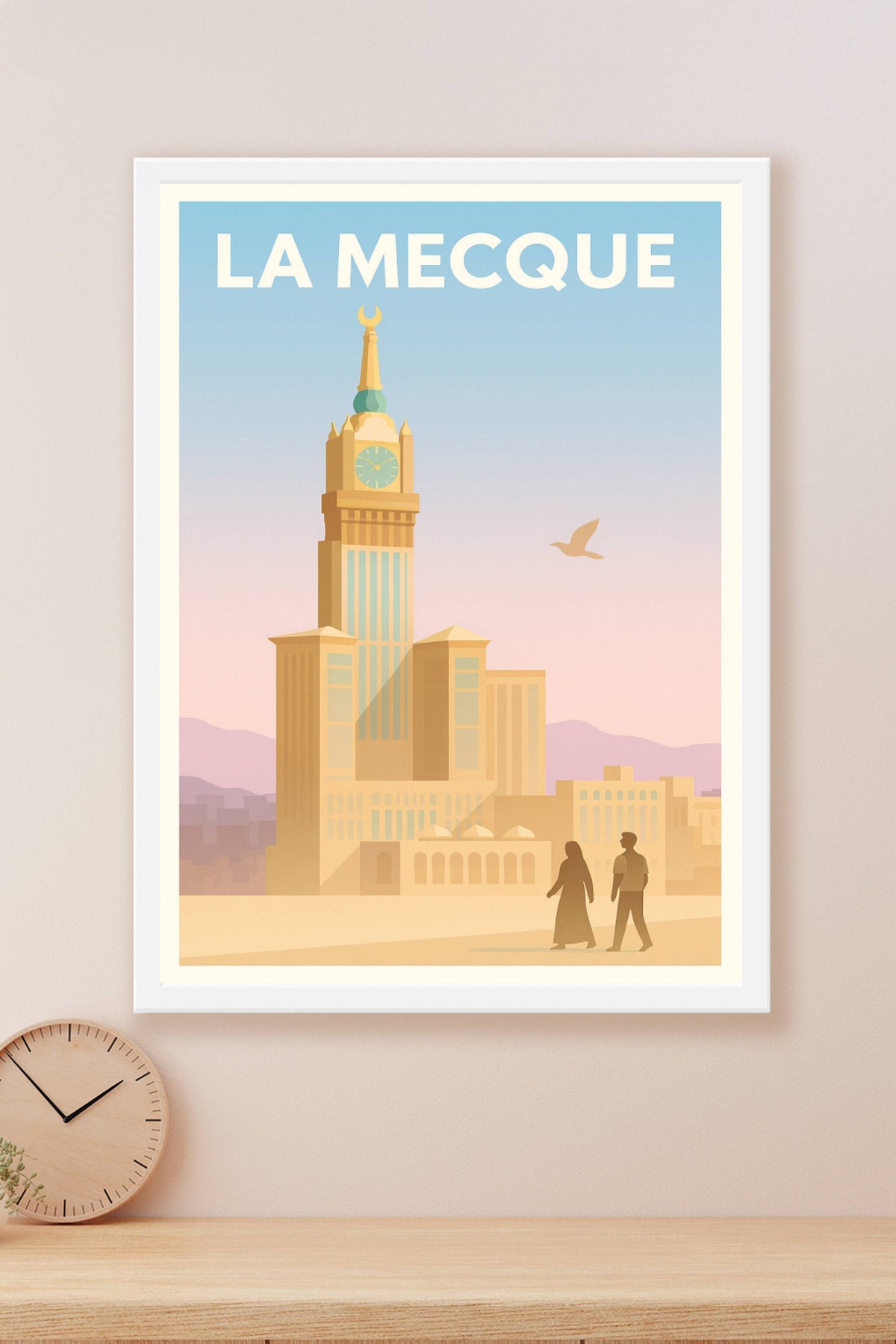 Affiche La Mecque — Harmonie et Spiritualité au Cœur du Désert · poster d'art de La Mecque