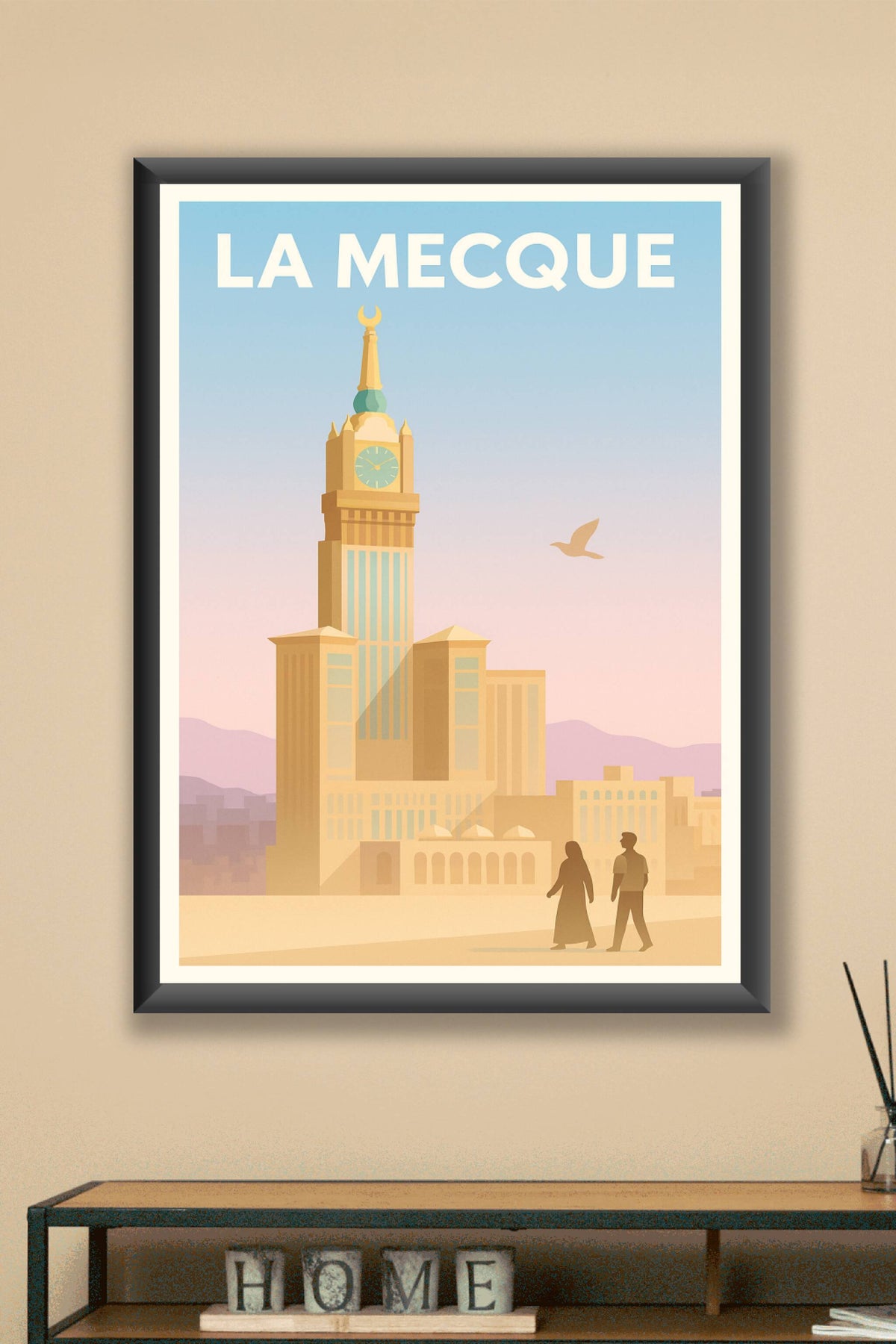 Affiche La Mecque — Harmonie et Spiritualité au Cœur du Désert · poster d'art de La Mecque