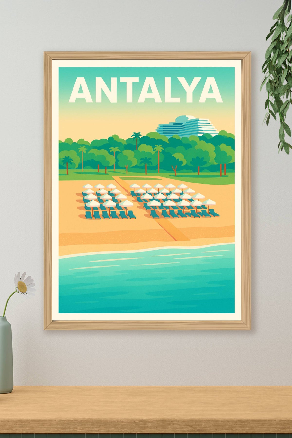 Affiche Antalya — Évasion balnéaire au bord de la Méditerranée · poster d'art de Antalya