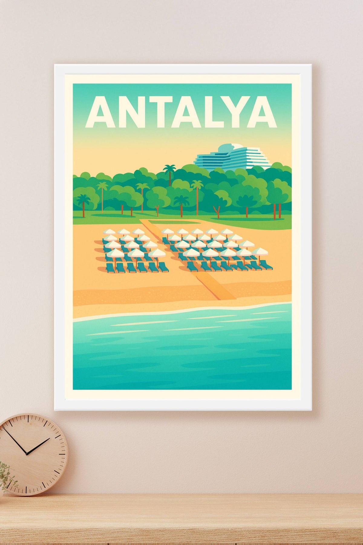 Affiche Antalya — Évasion balnéaire au bord de la Méditerranée · poster d'art de Antalya