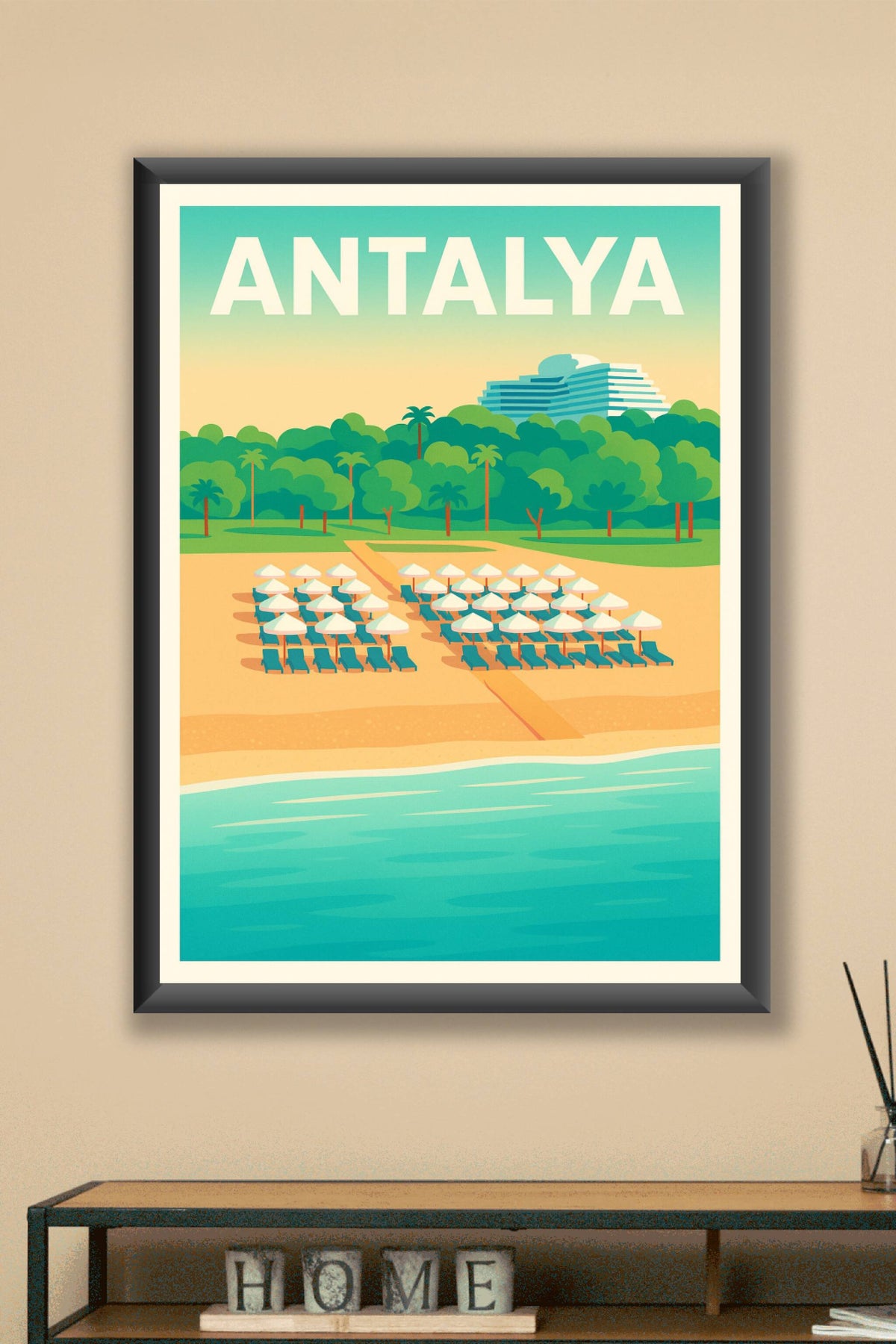 Affiche Antalya — Évasion balnéaire au bord de la Méditerranée · poster d'art de Antalya