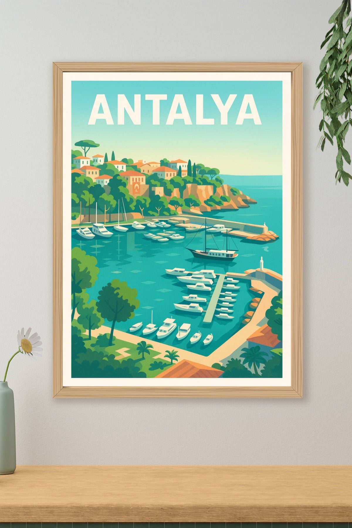 Affiche Antalya — Escapade en bord de mer turquoise · poster d'art de Antalya