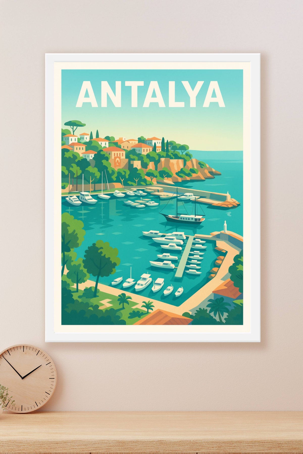 Affiche Antalya — Escapade en bord de mer turquoise · poster d'art de Antalya