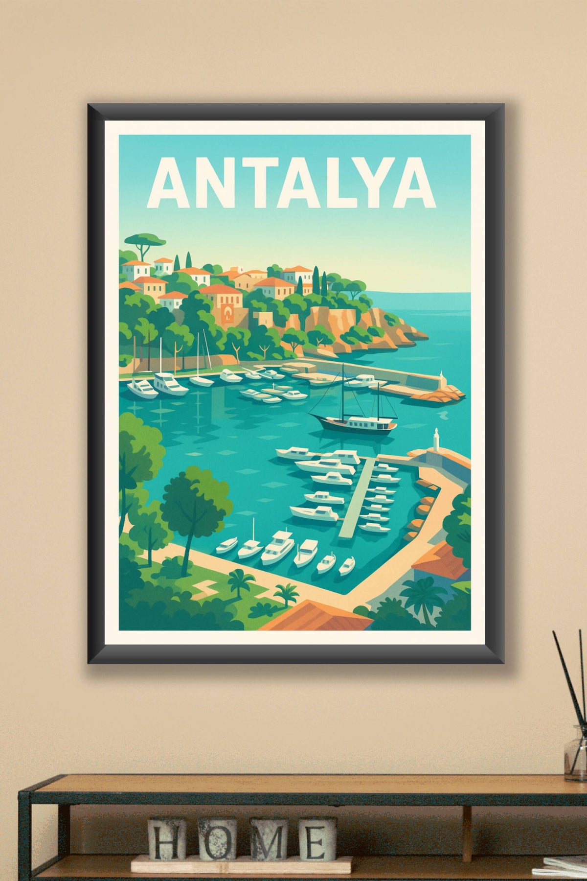 Affiche Antalya — Escapade en bord de mer turquoise · poster d'art de Antalya