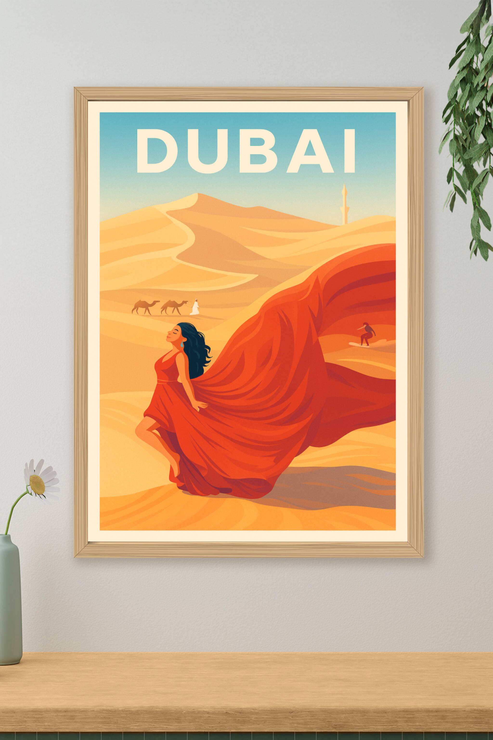 Affiche de Dubai - L'élégance du désert au vent