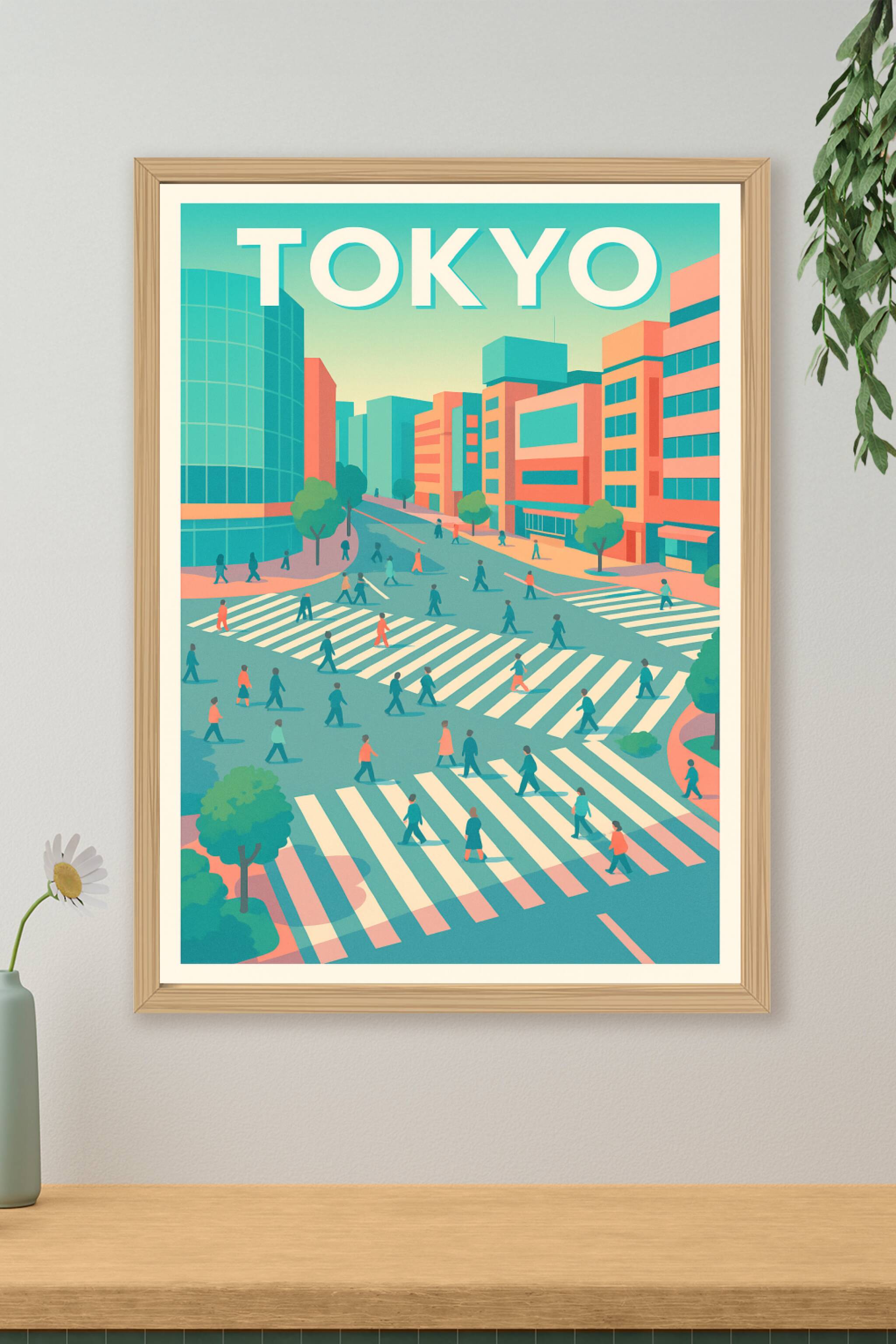 Affiche de Tokyo - L'effervescence urbaine au carrefour emblématique