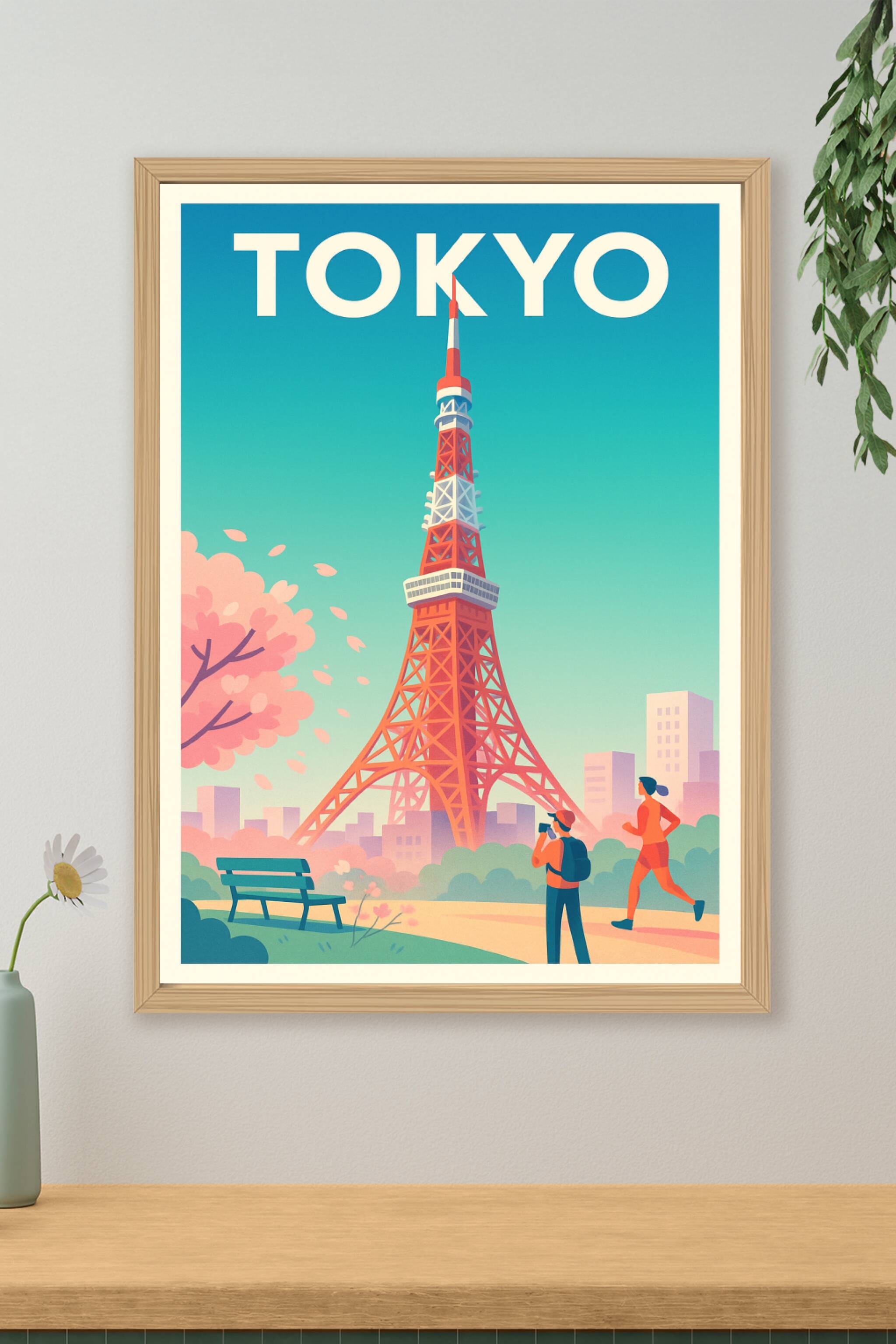 Affiche de Tokyo - L'élégance printanière de la tour emblématique