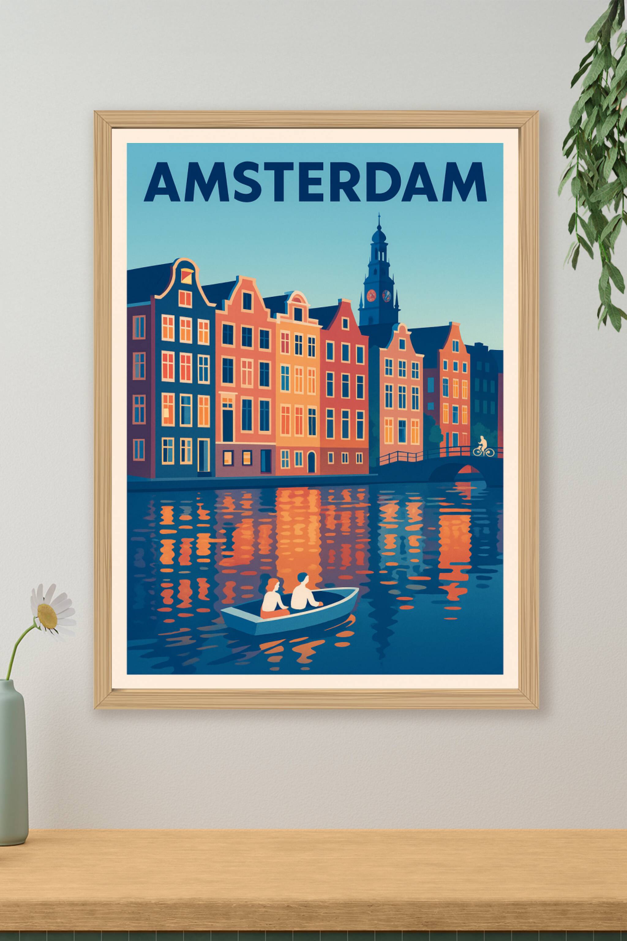 Affiche de Amsterdam - Promenade au fil des canaux enchantés