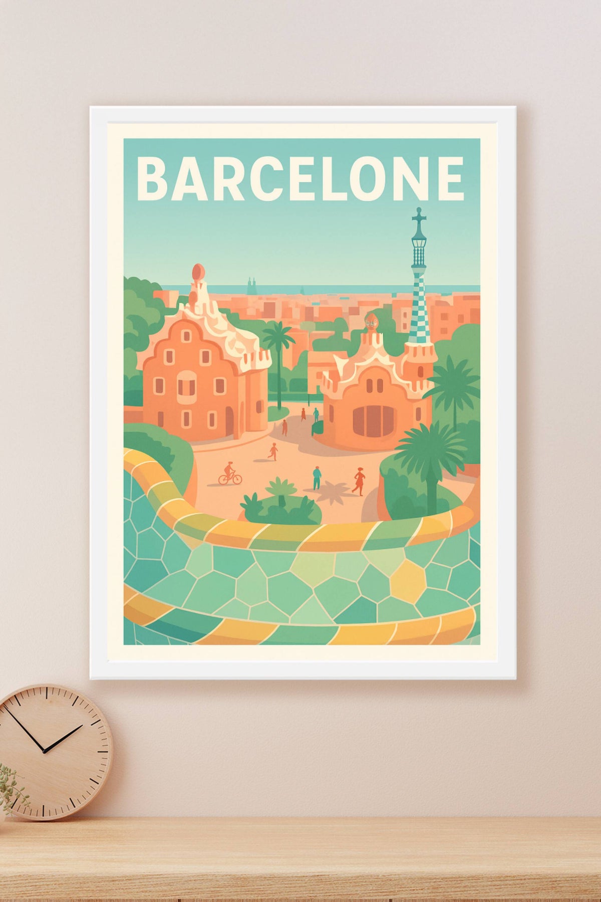 Affiche Barcelone — L'art coloré de Gaudí au cœur de la ville · poster d'art de Barcelone