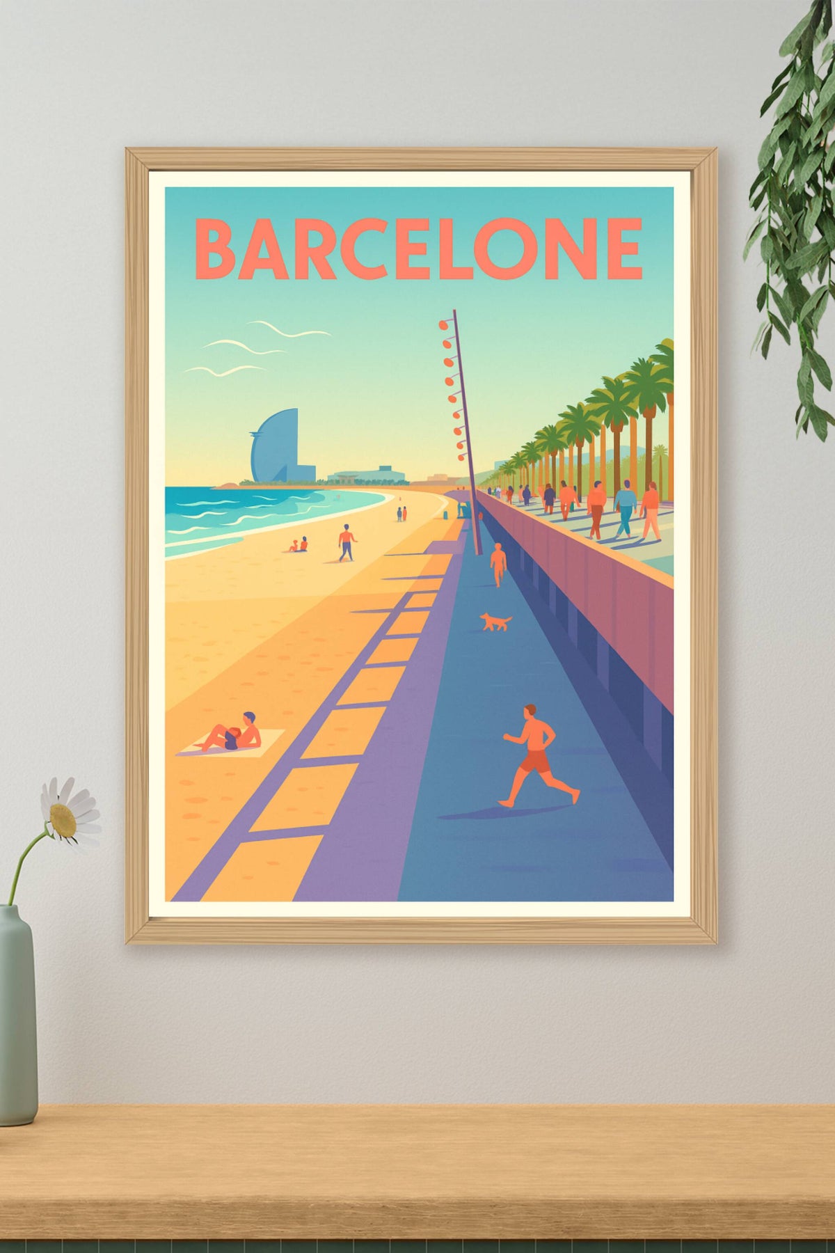 Affiche Barcelone — L'élégance balnéaire du front de mer · poster d'art de Barcelone