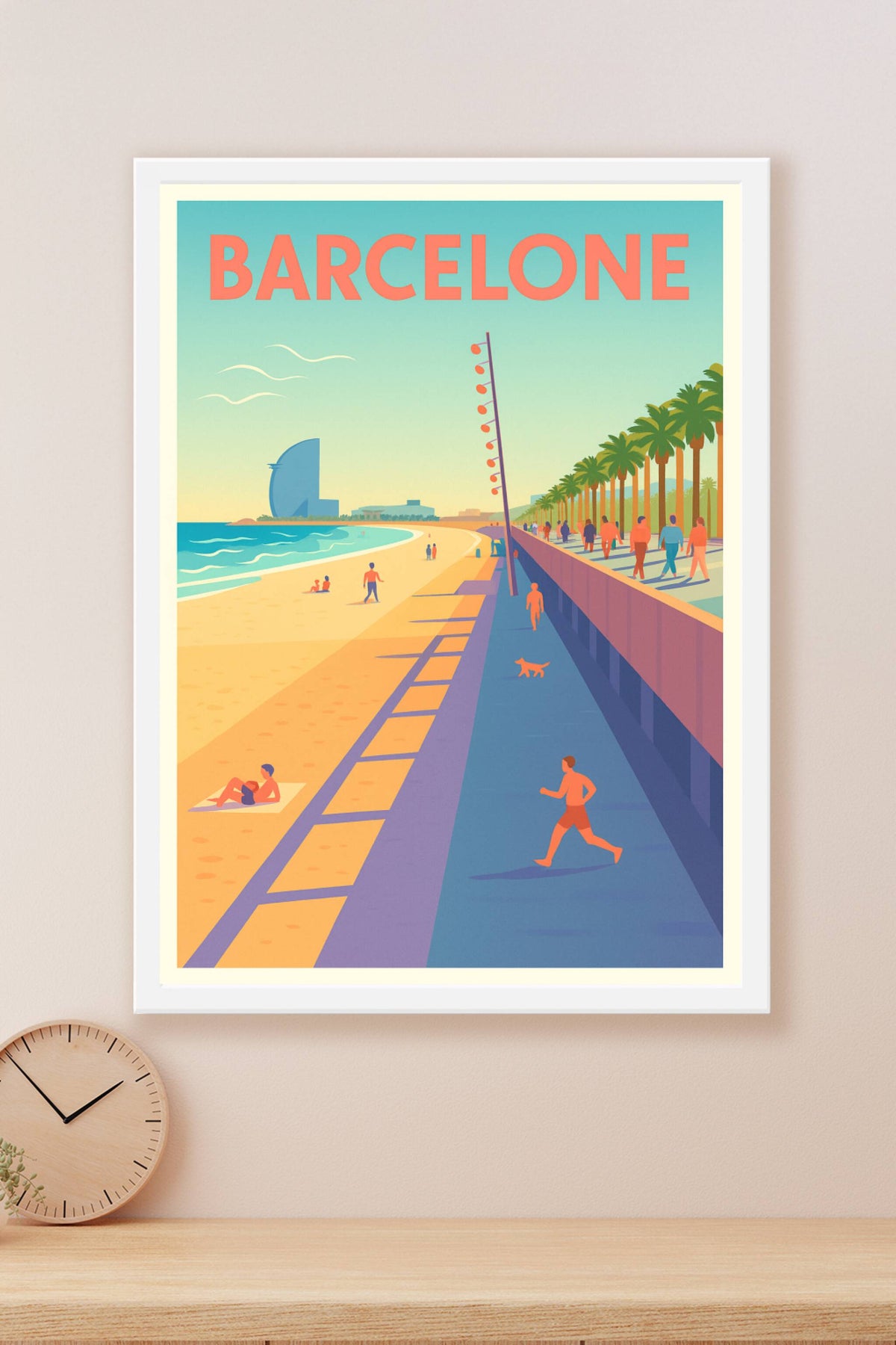Affiche Barcelone — L'élégance balnéaire du front de mer · poster d'art de Barcelone