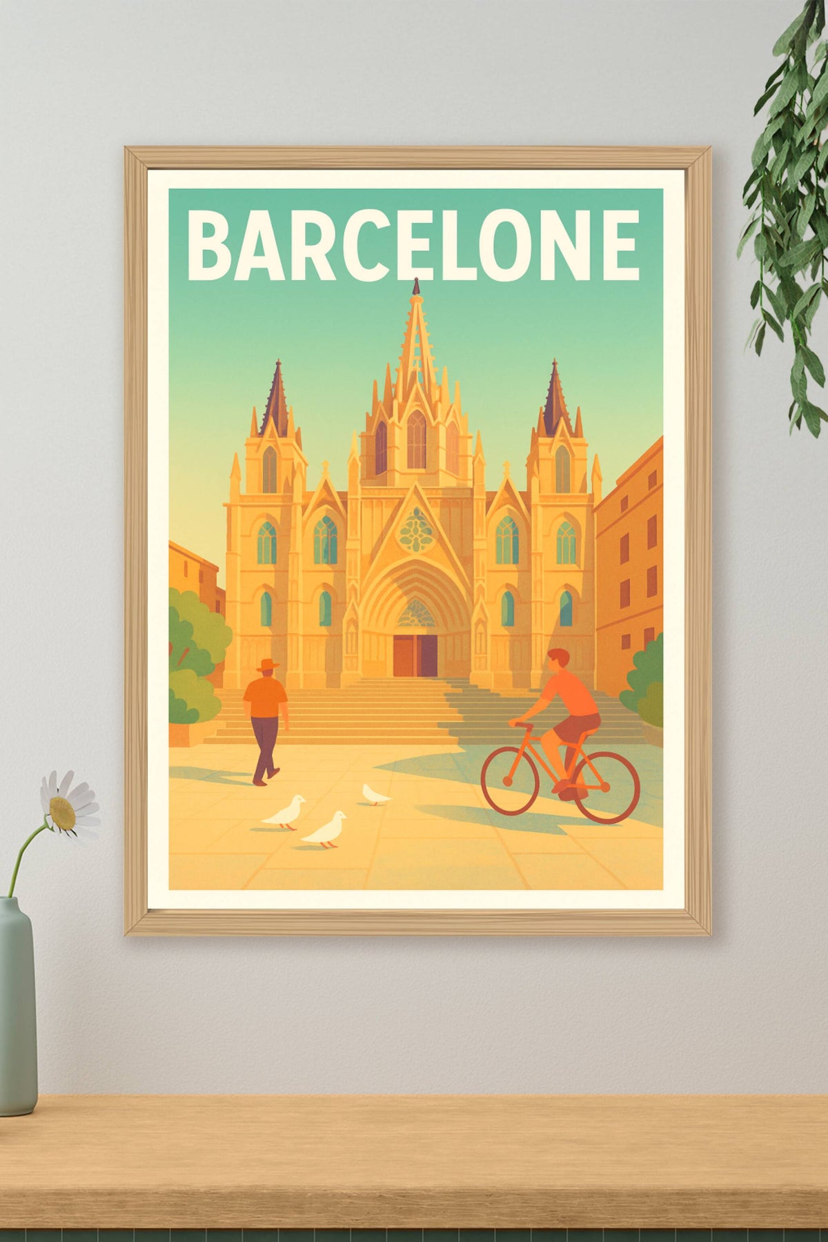 Affiche Barcelone — L'élégance intemporelle de la Cathédrale · poster d'art de Barcelone