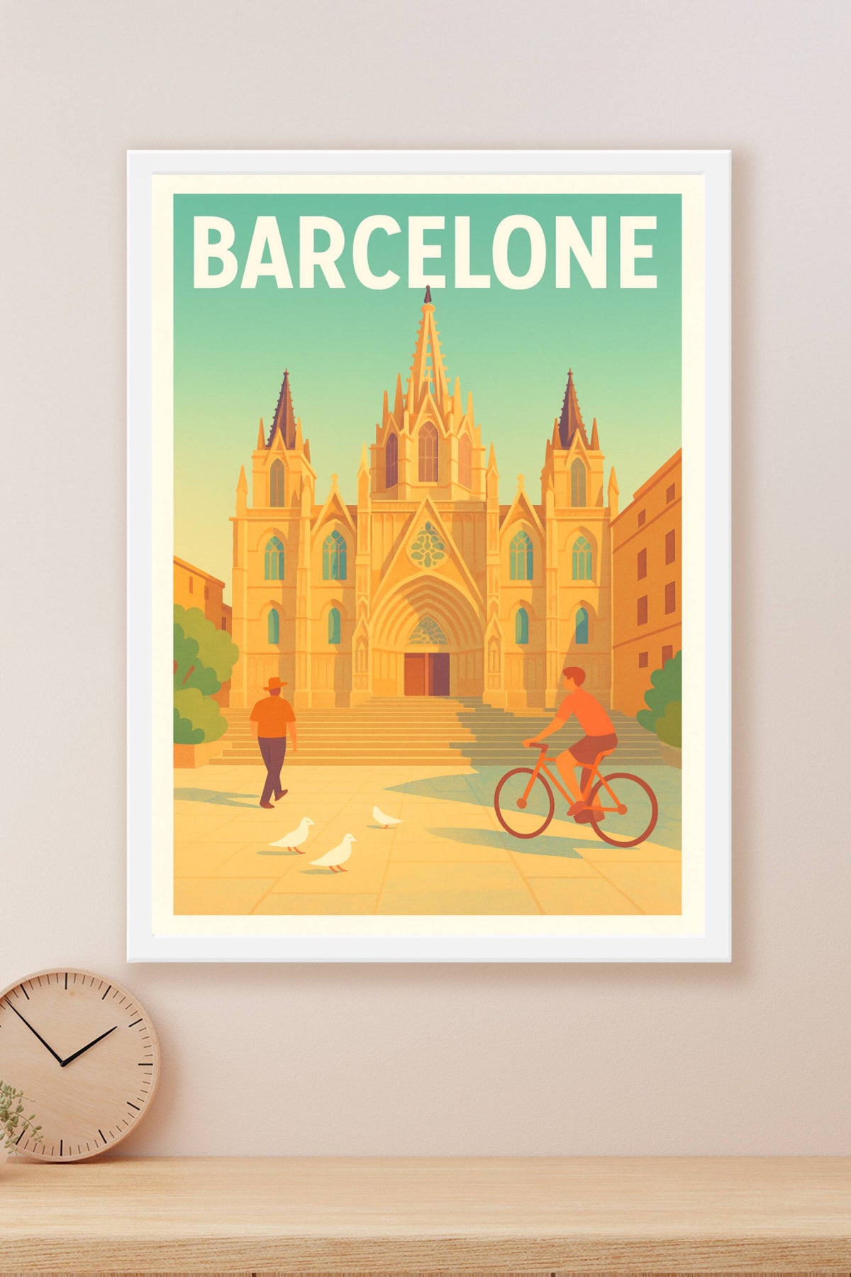 Affiche Barcelone — L'élégance intemporelle de la Cathédrale · poster d'art de Barcelone