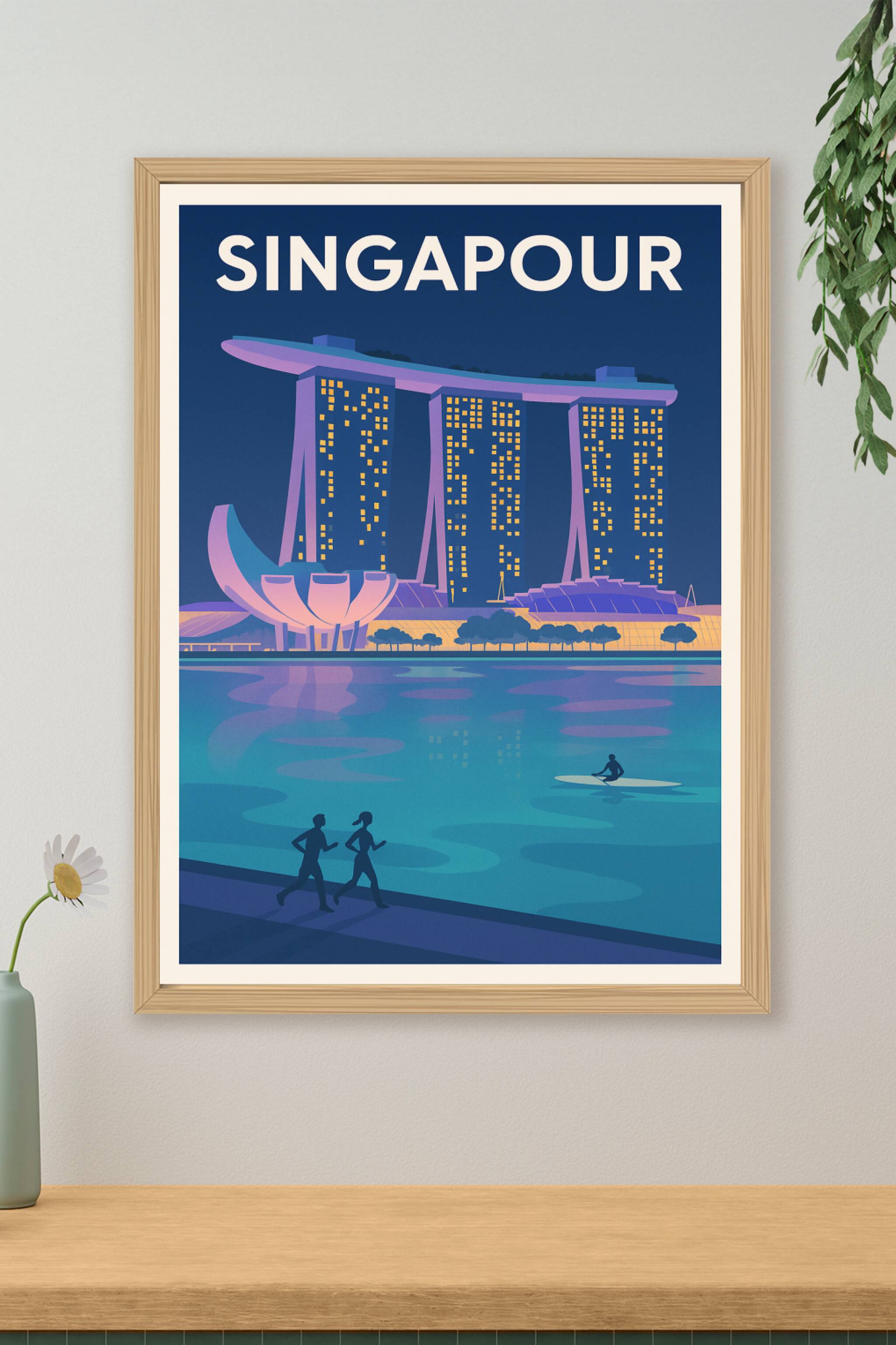 Affiche de Singapour - Évasion nocturne au Marina Bay Sands