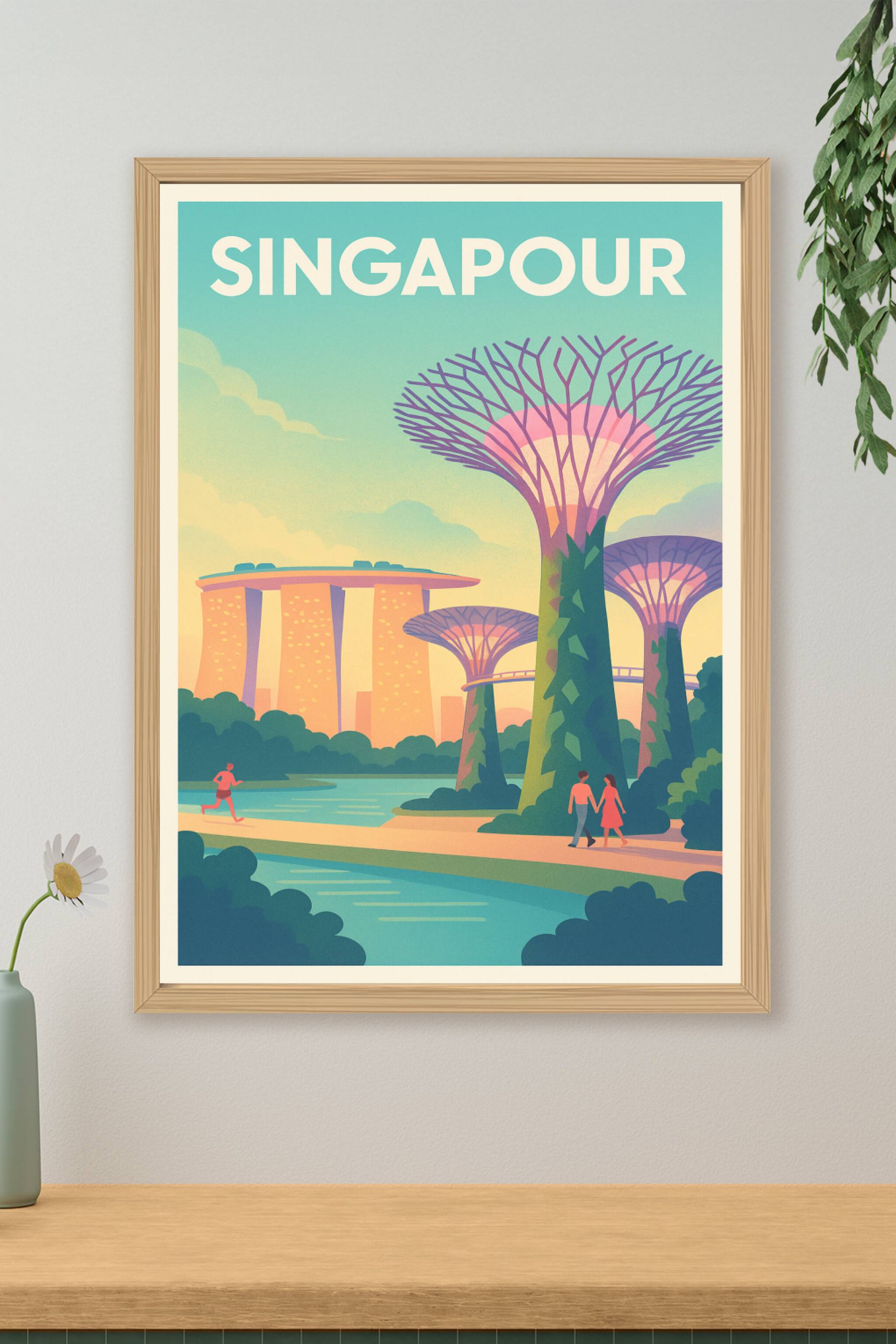 Affiche de Singapour - Un voyage au cœur du futur et de la nature